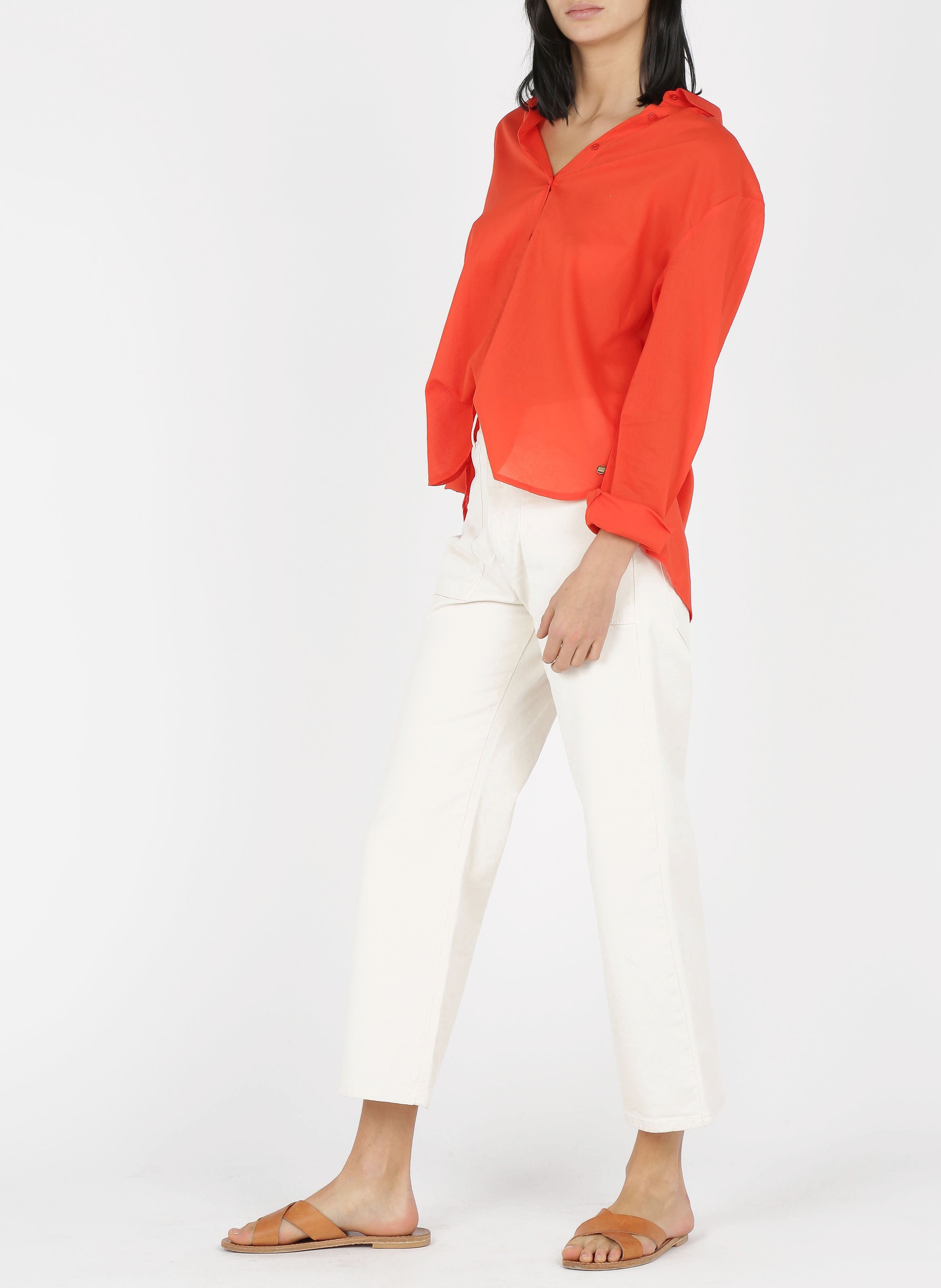Vaquero cropped de algodón elástico ACQUAVERDE Blanco