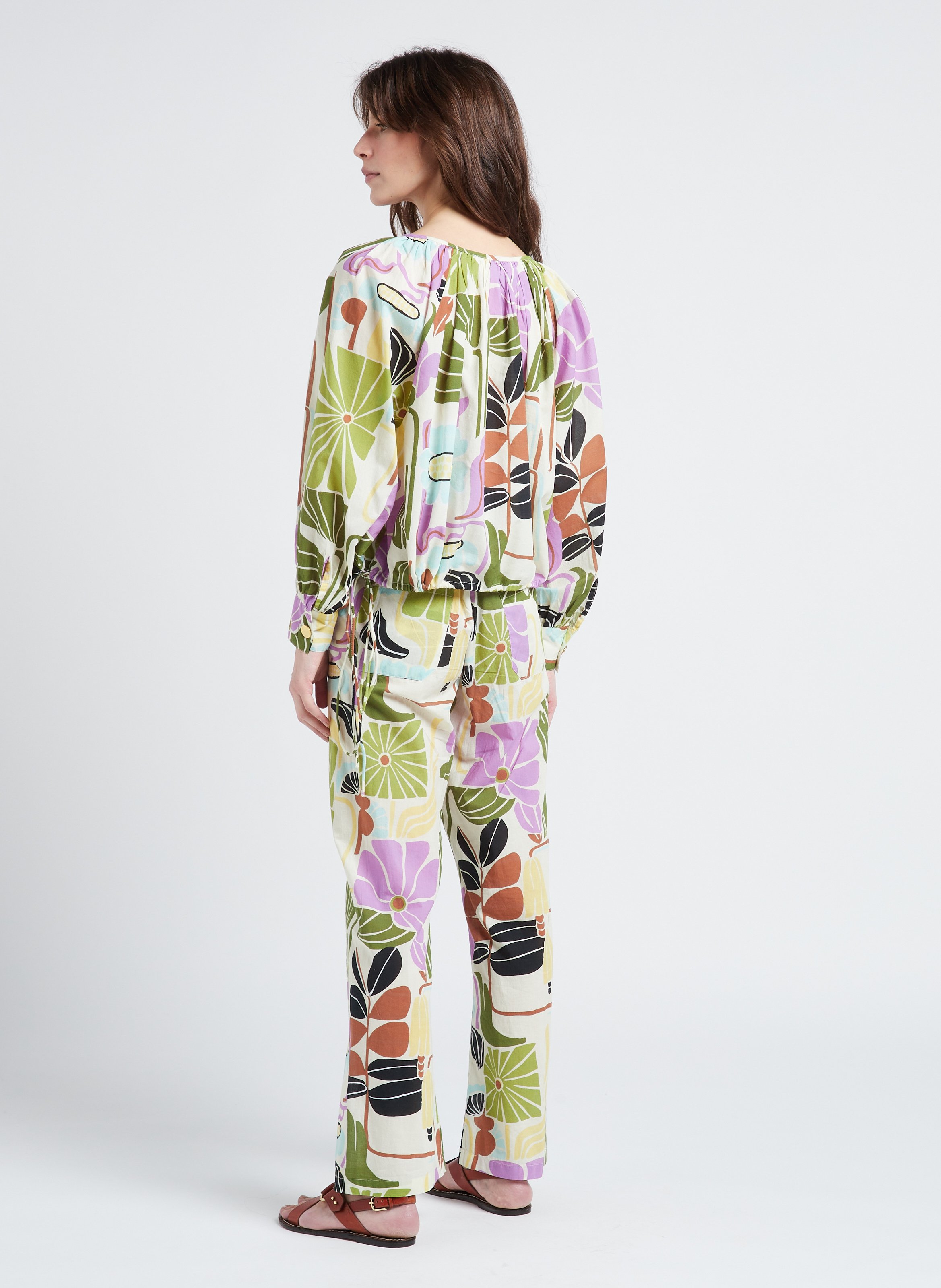 Straight-leg cotton pants BELLEPIECE Multicolored