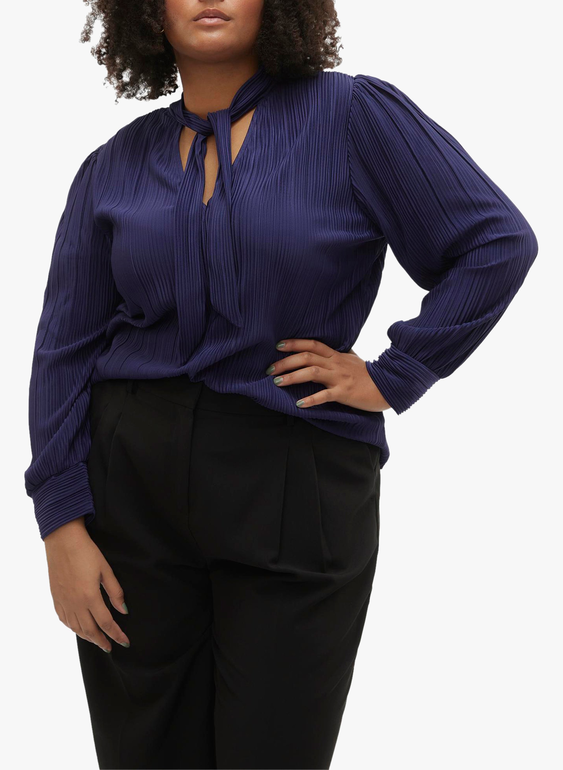 High neck with pleated top right VERO MODA CURVE Multicolored