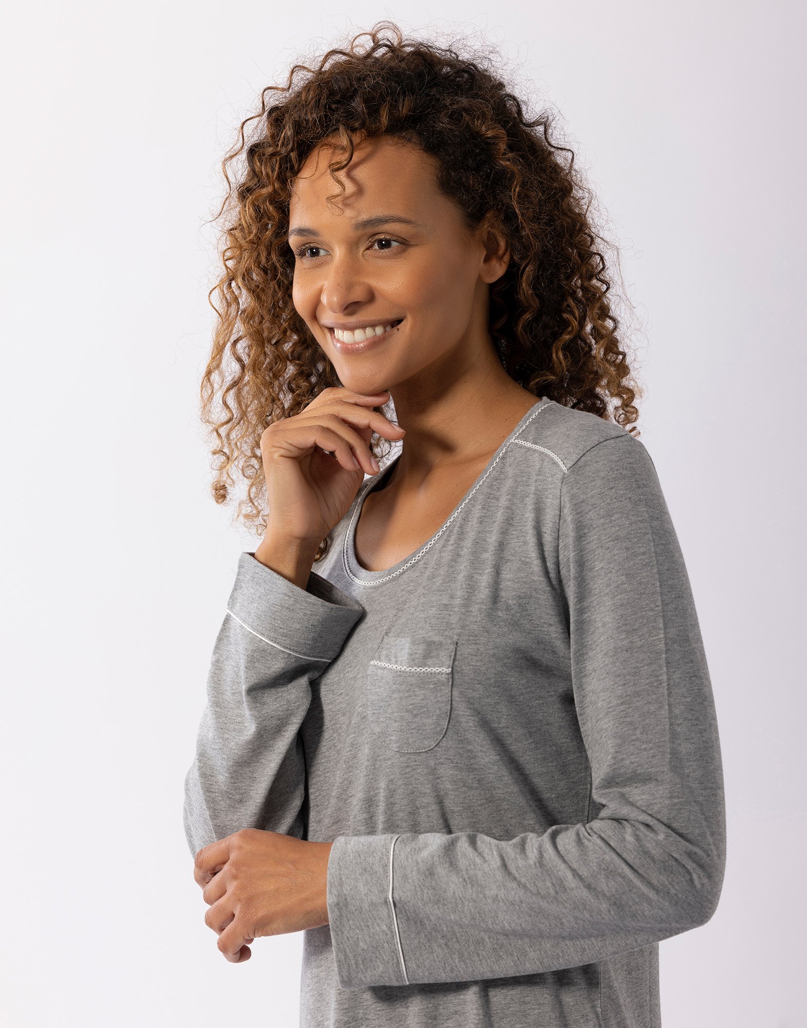 Cotton modal nightshirt LE CHAT Grey