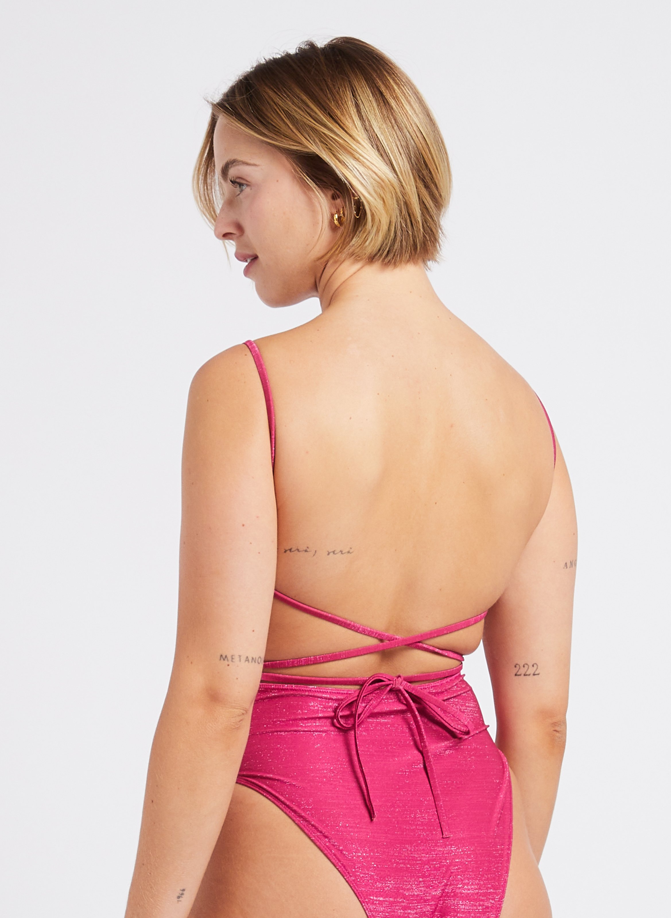 Maillot de bain 1 pièce pailleté LA NOUVELLE Rose