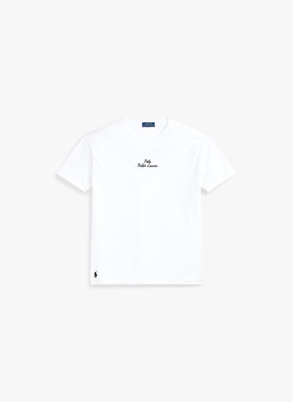 Rundhals t shirt Mit Gesticktem Logo White Polo Ralph Lauren Herren 710936585 002 WHITE Place des Tendances Deutschland