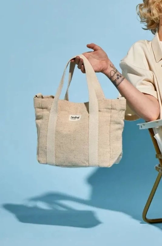 Cotton handbag HINDBAG Beige