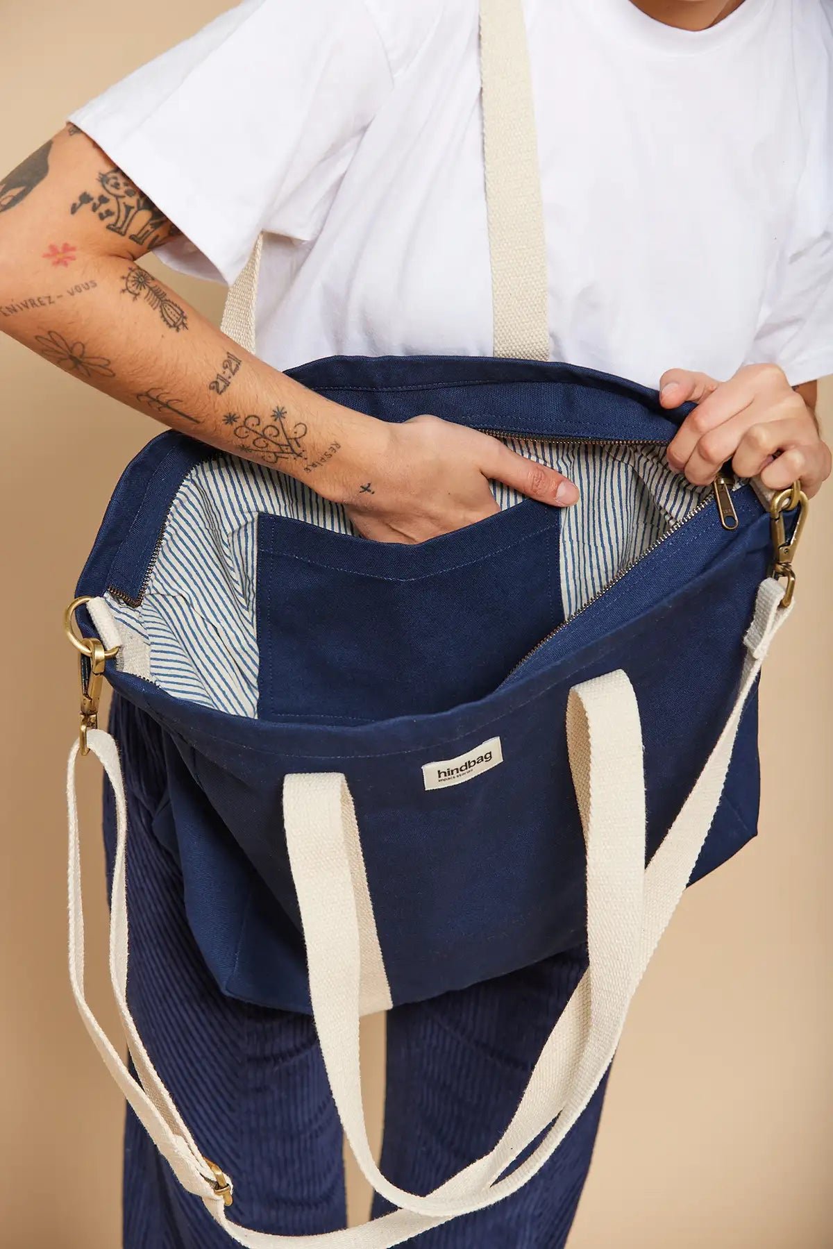 Cotton tote bag HINDBAG Blue