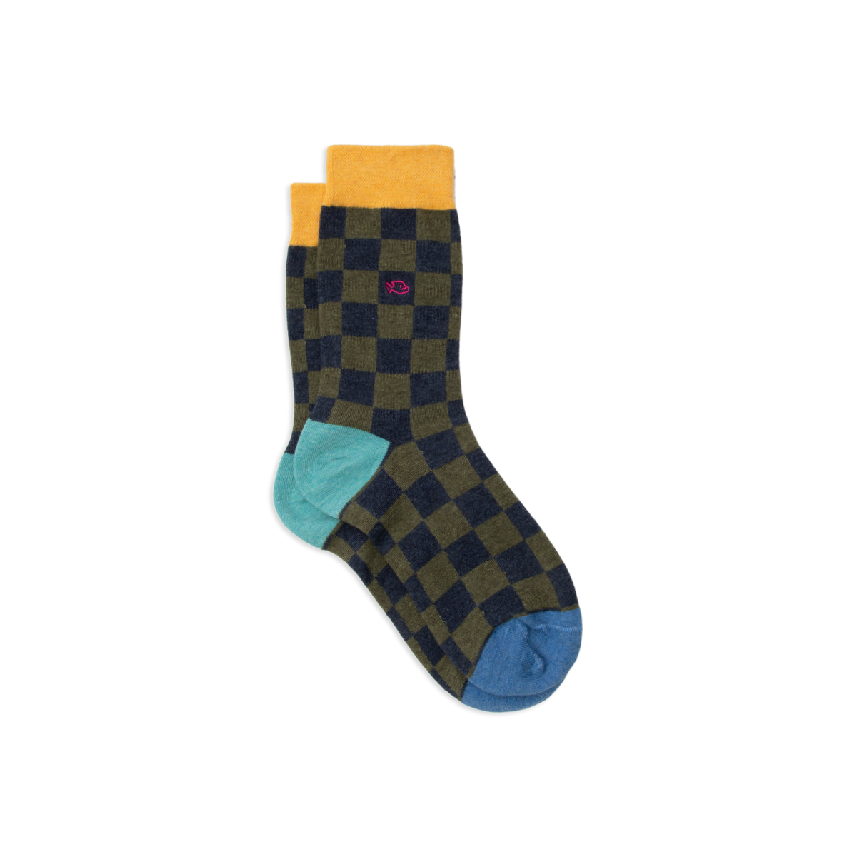 Checked combed cotton socks BILLYBELT Green