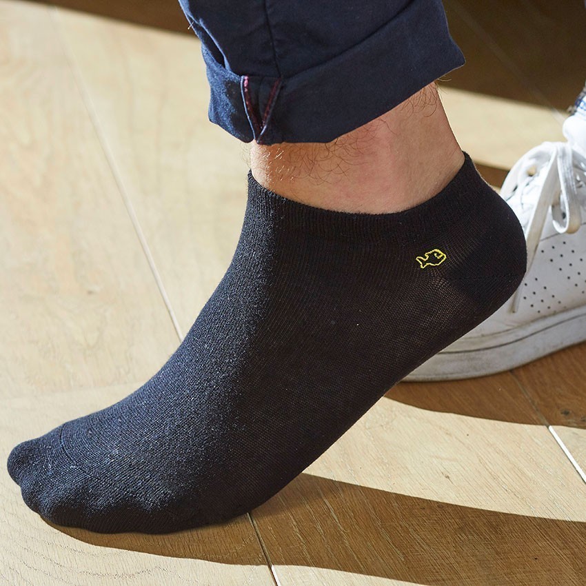 Solid combed cotton ankle socks BILLYBELT Black