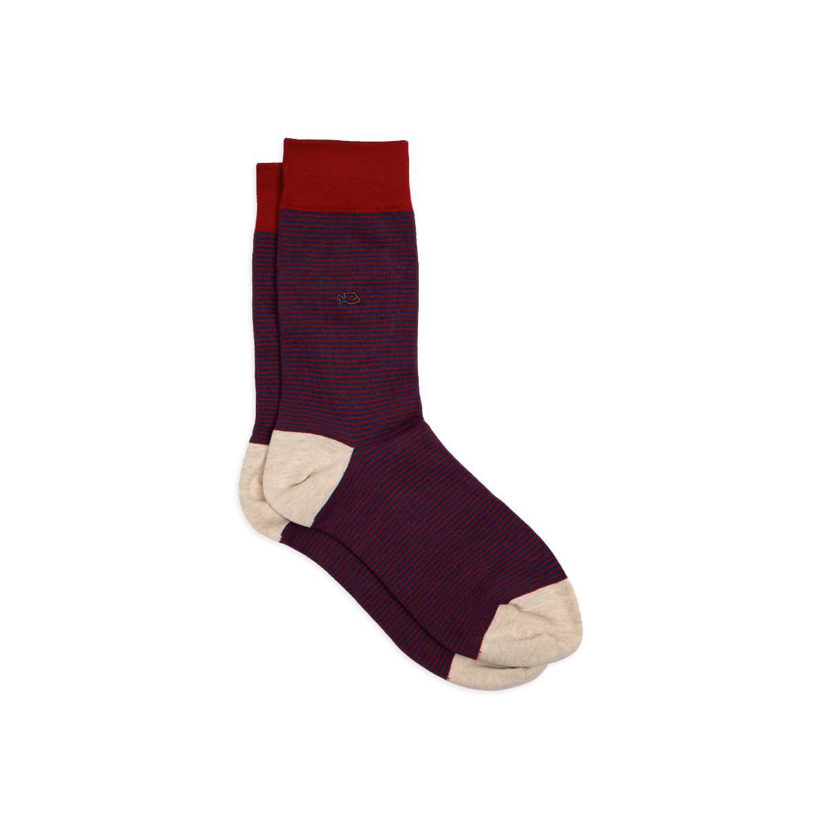 Striped combed cotton socks BILLYBELT Red