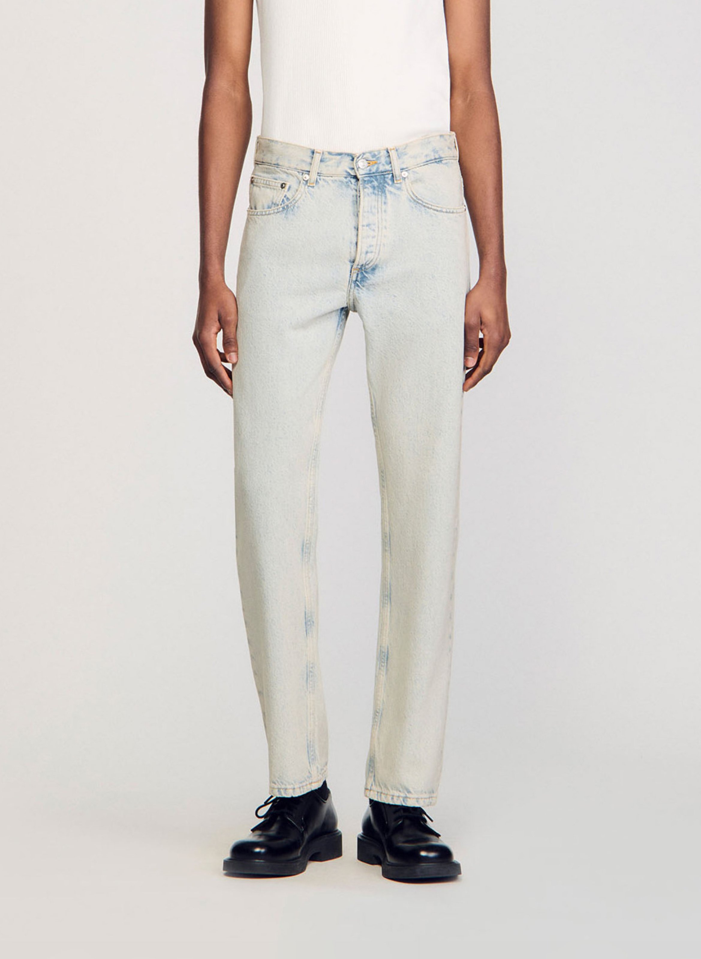 Cotton straight jeans SANDRO Blue