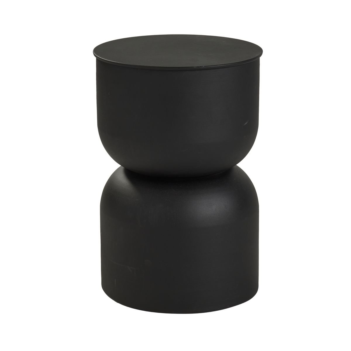 Round metal side table FACTORY Black