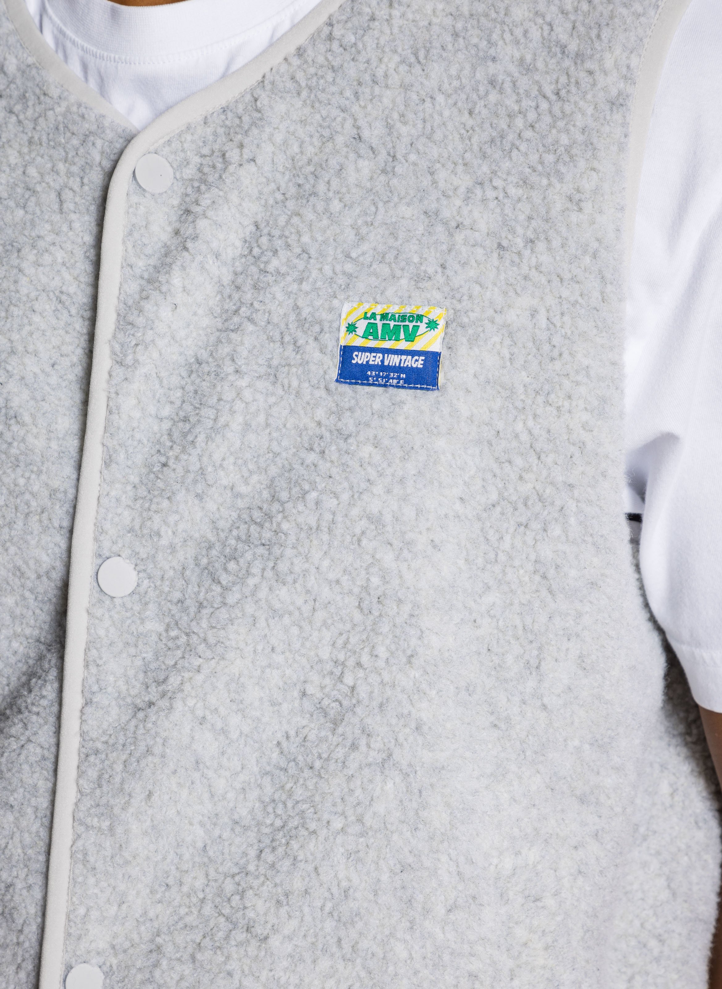 Veste col rond en sherpa  AMERICAN VINTAGE Gris