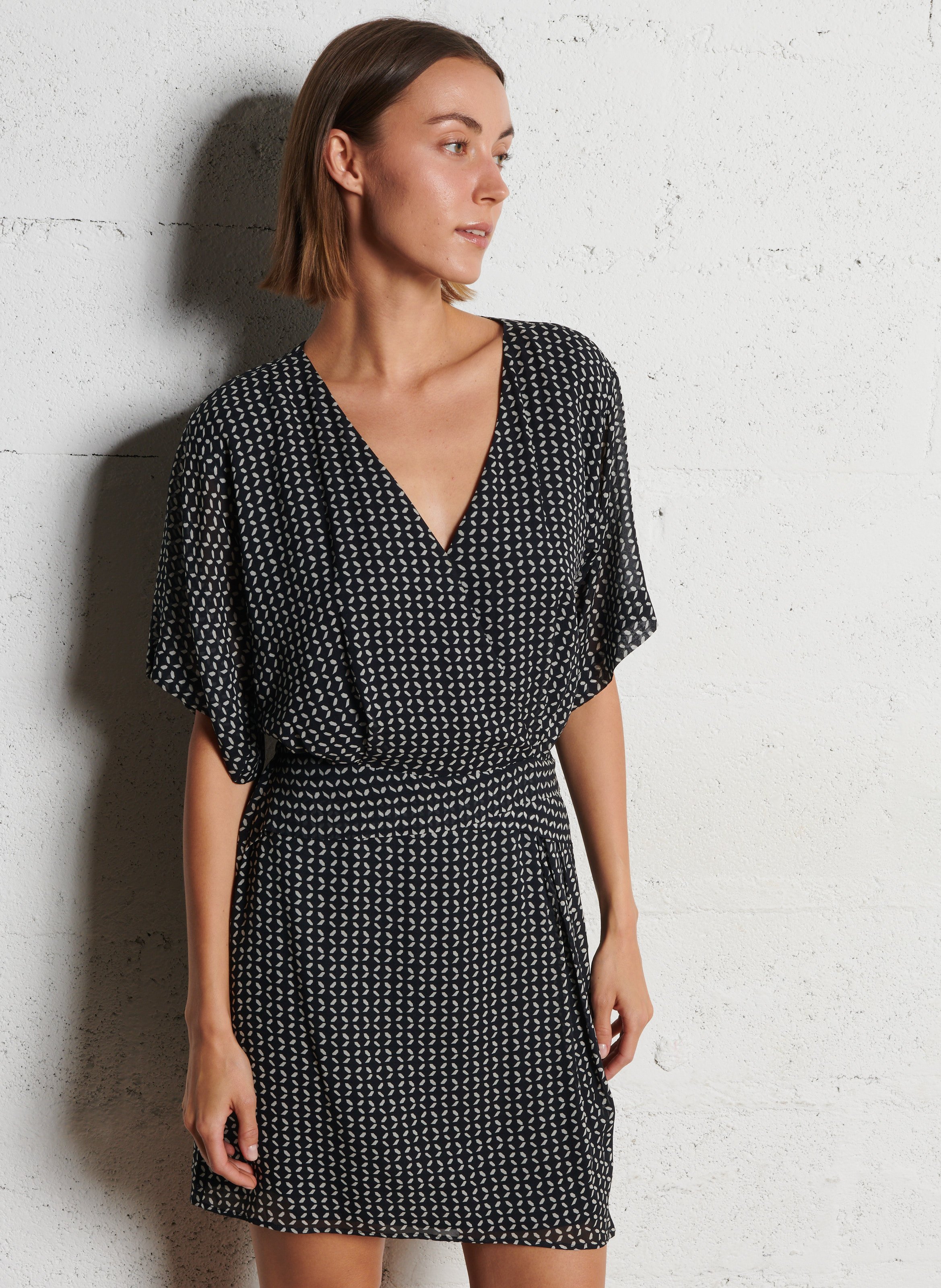 Bedrucktes Kleid IKKS Schwarz