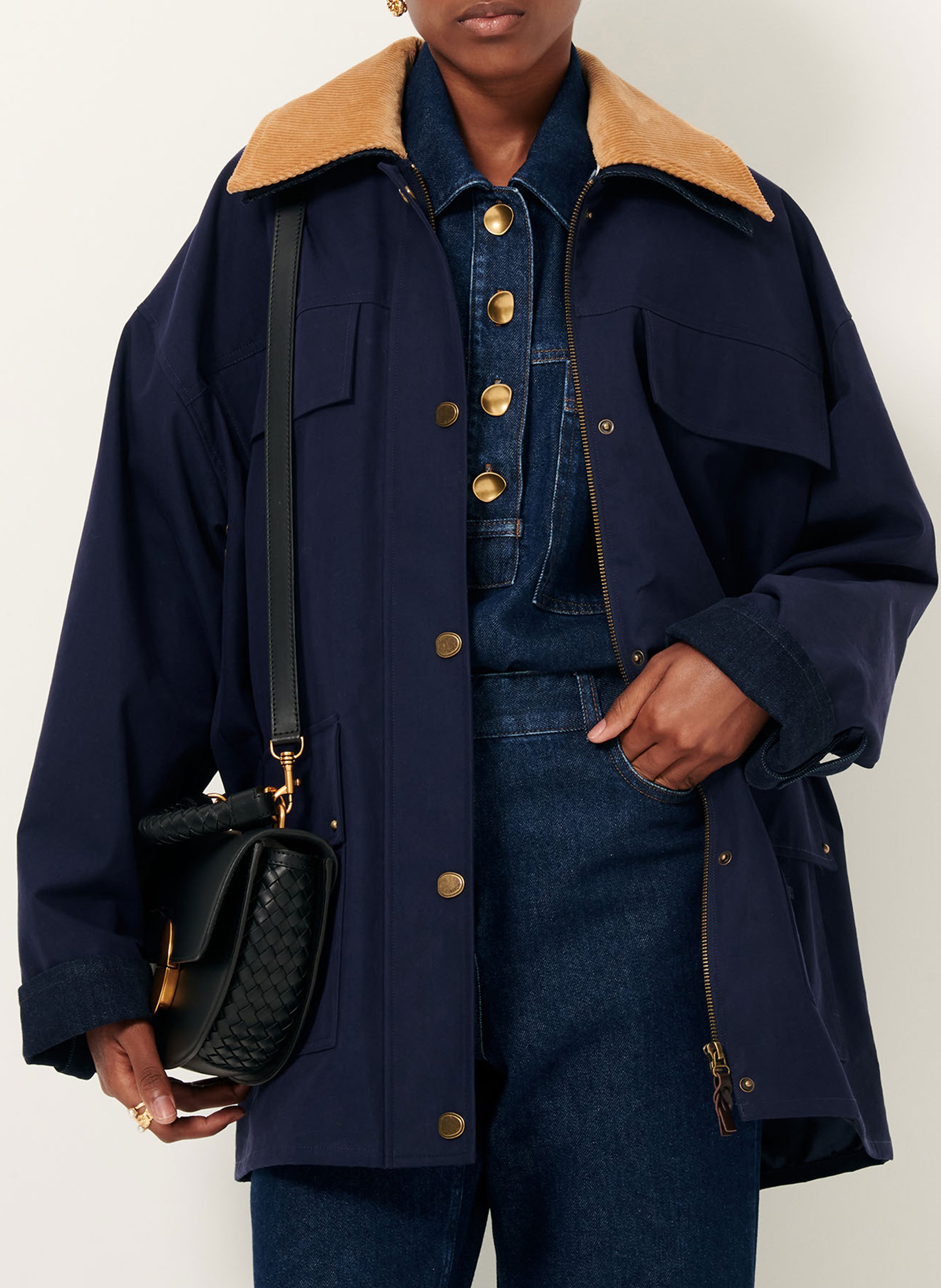 Veste oversize en coton mélangé SESSUN Bleu