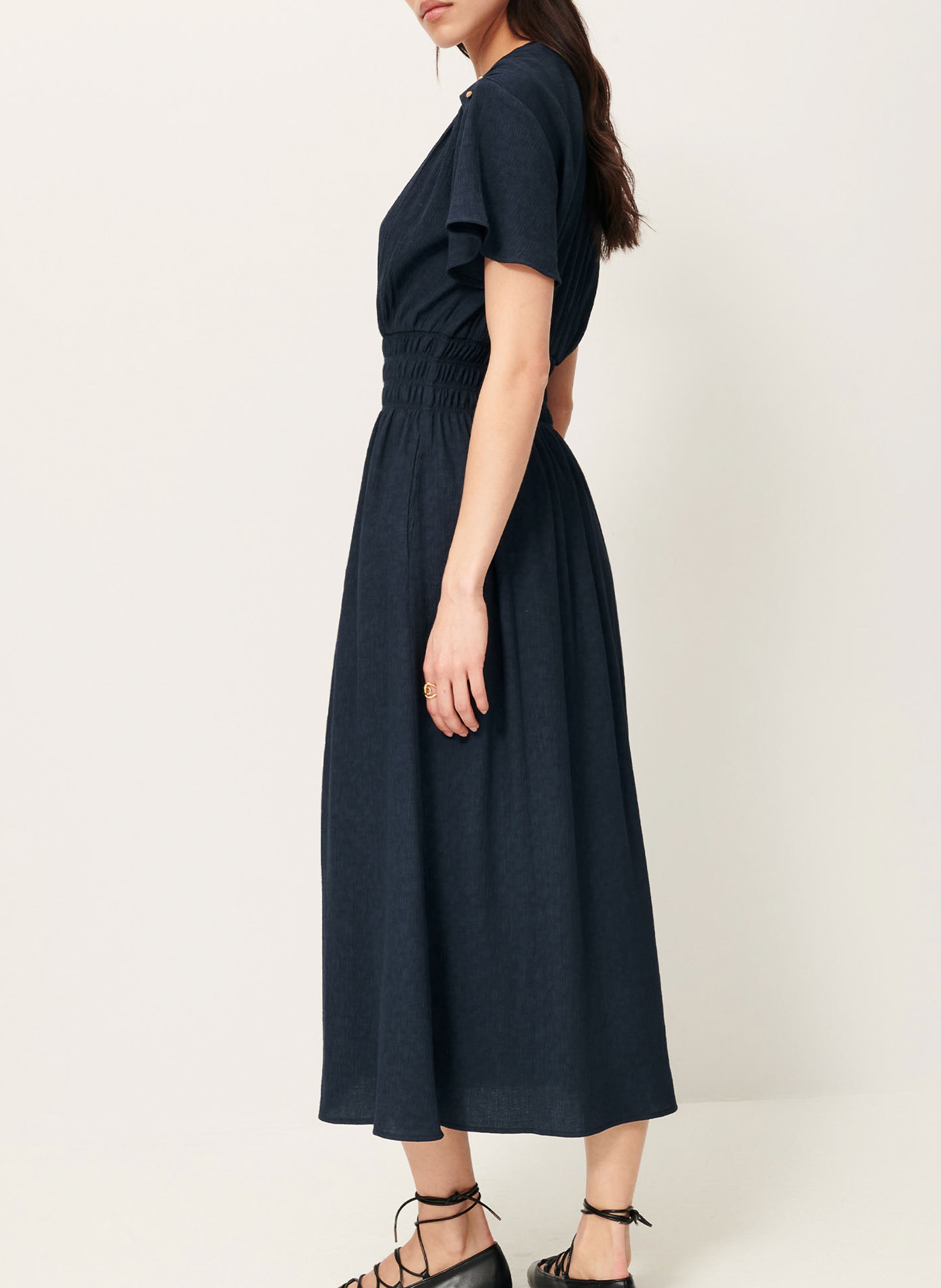 Long V-neck dress SESSUN Blue