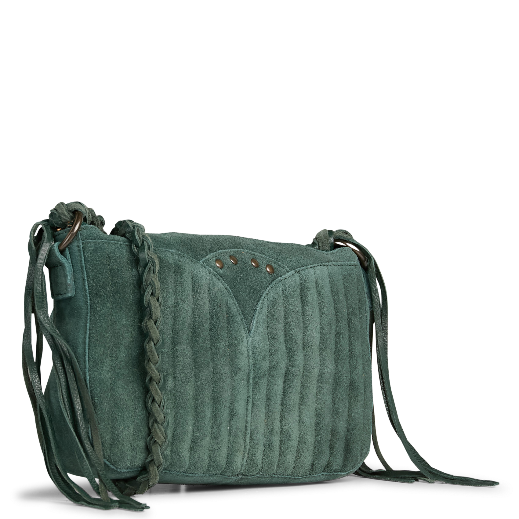 Leren crossbodytas  PIECES Groen