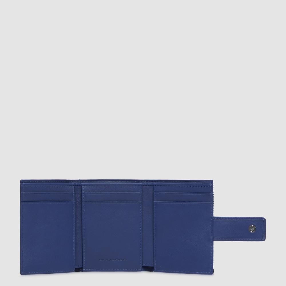 Portefeuille homme trifold à poche monnaie PIQUADRO Blue