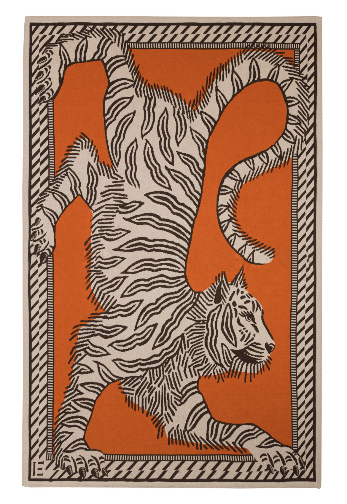 Plaid rectangulaire imprimé en coton INOUI EDITIONS Orange