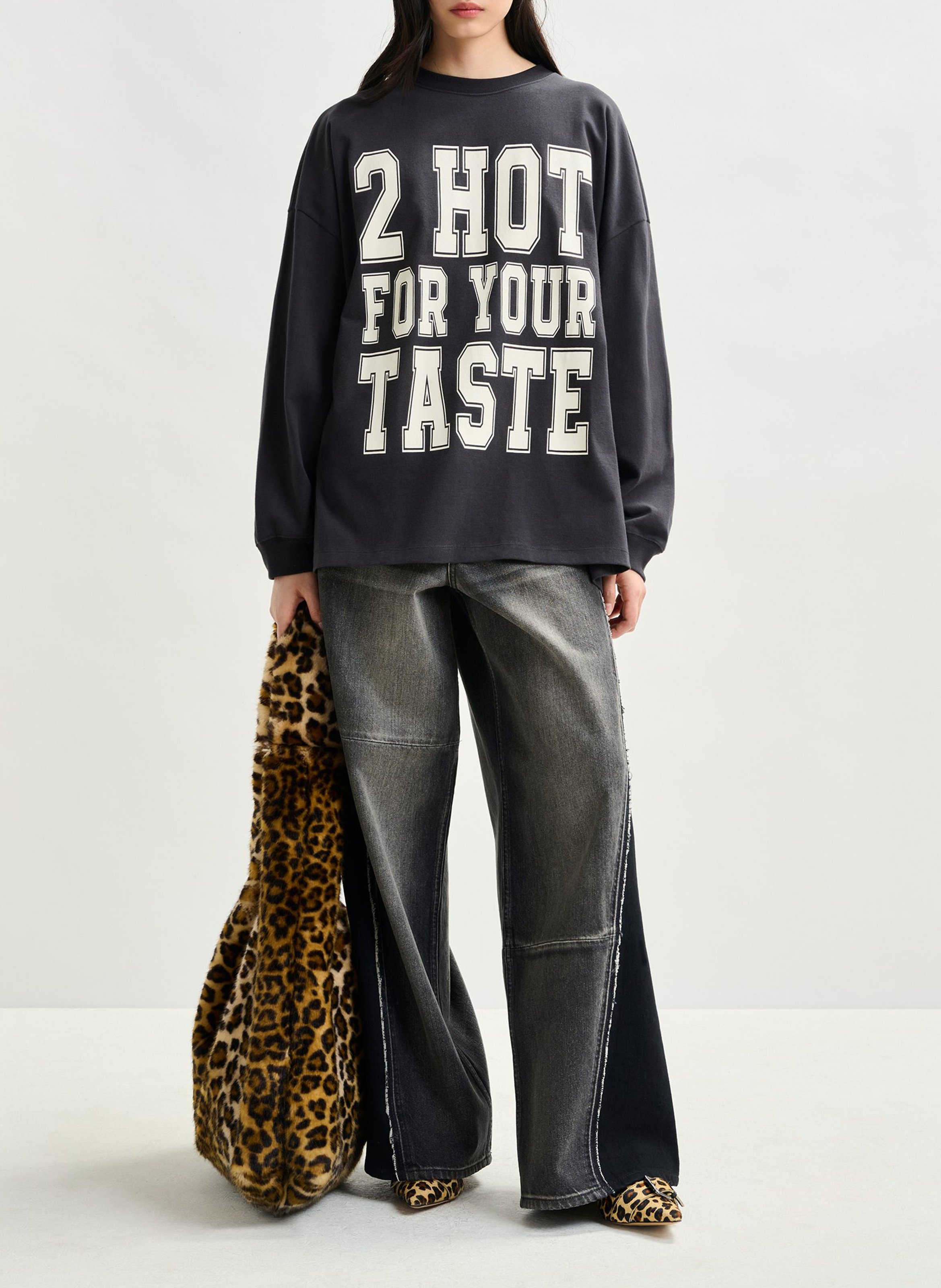 Sac cabas en fausse fourrure léopard ESSENTIEL ANTWERP Marron