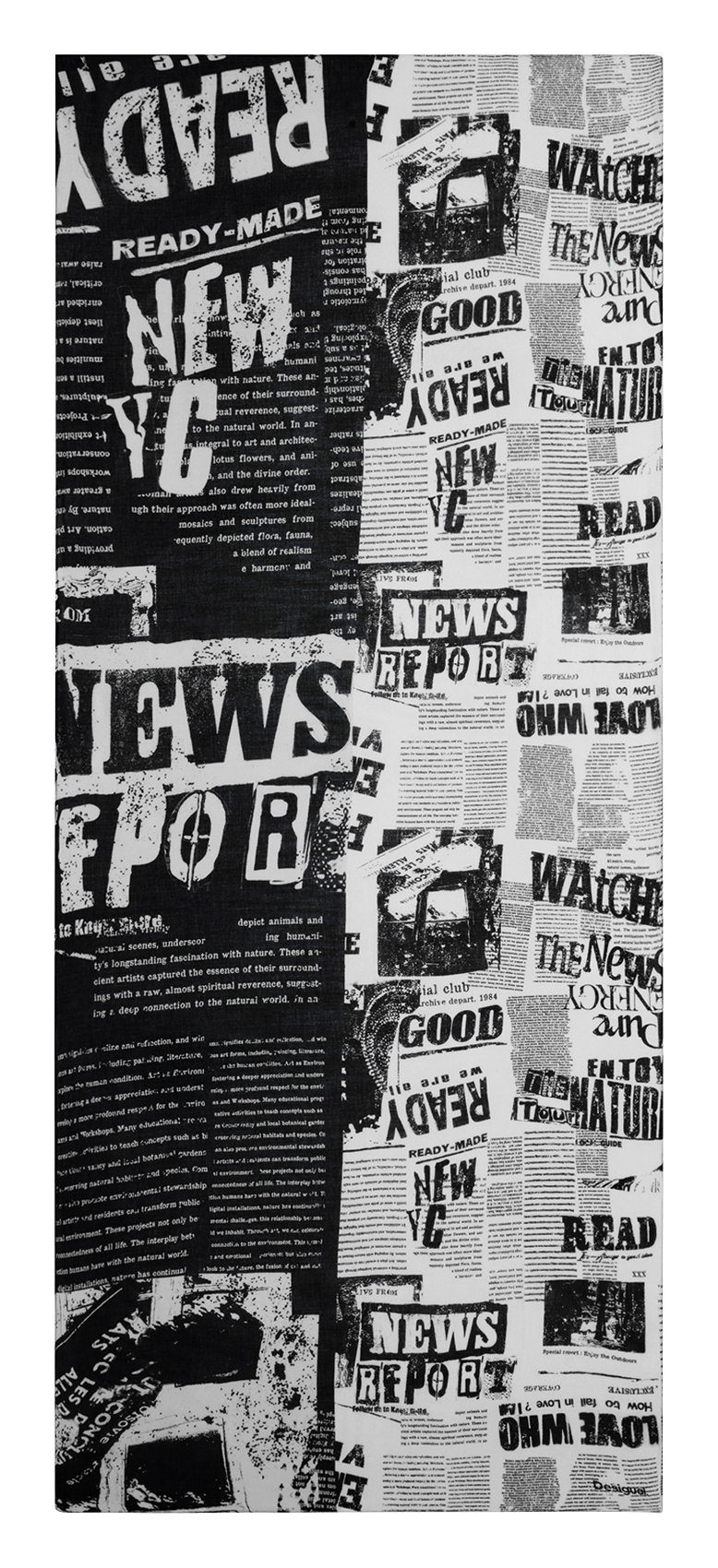 Foulard rectangulaire journal DESIGUAL Noir