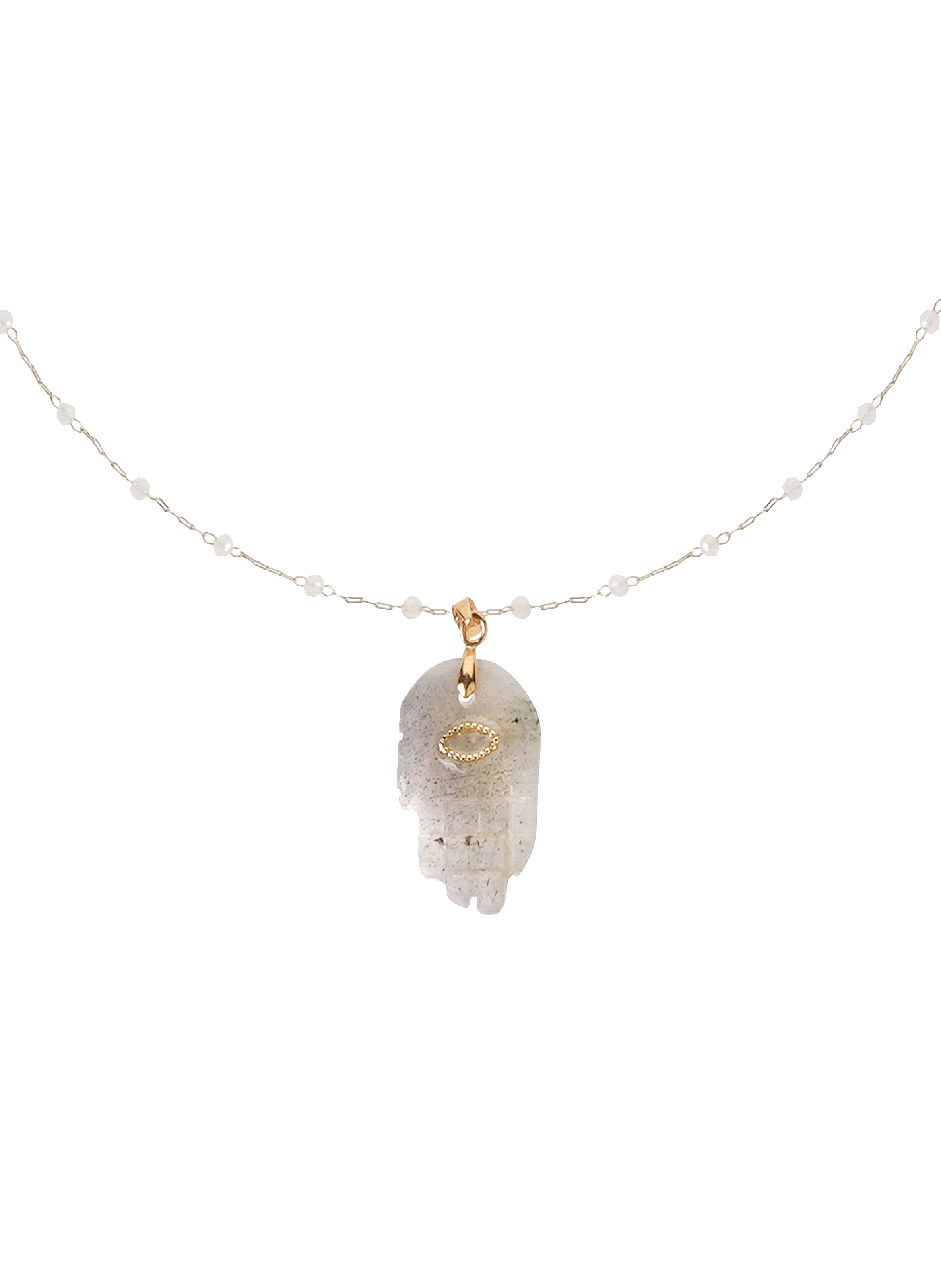 Chain necklace with pearls and pendant HIPANEMA White