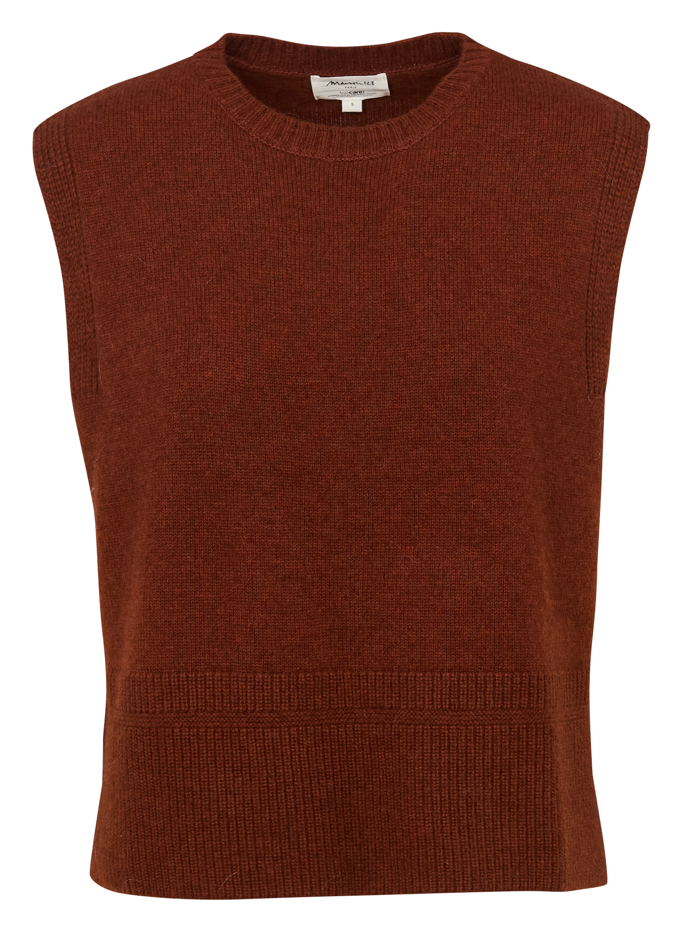 Pull sans manches uni en laine MAISON 123 Rouge