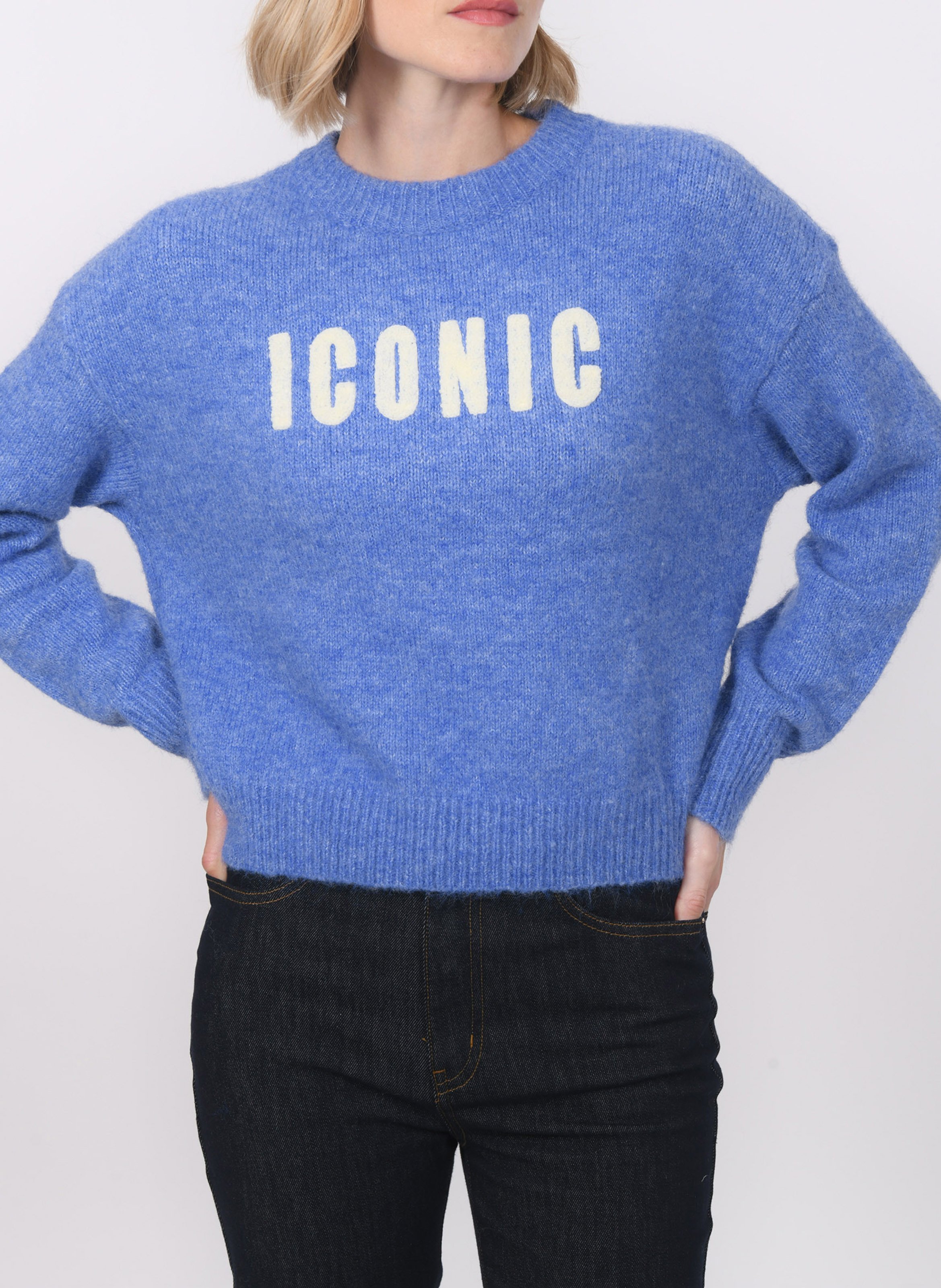 Pull oversize col rond KOOKAI Bleu