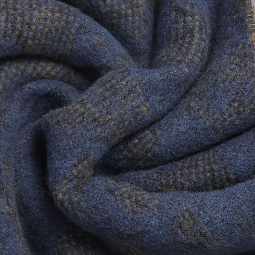 Women's animal print scarf with fringes Blue