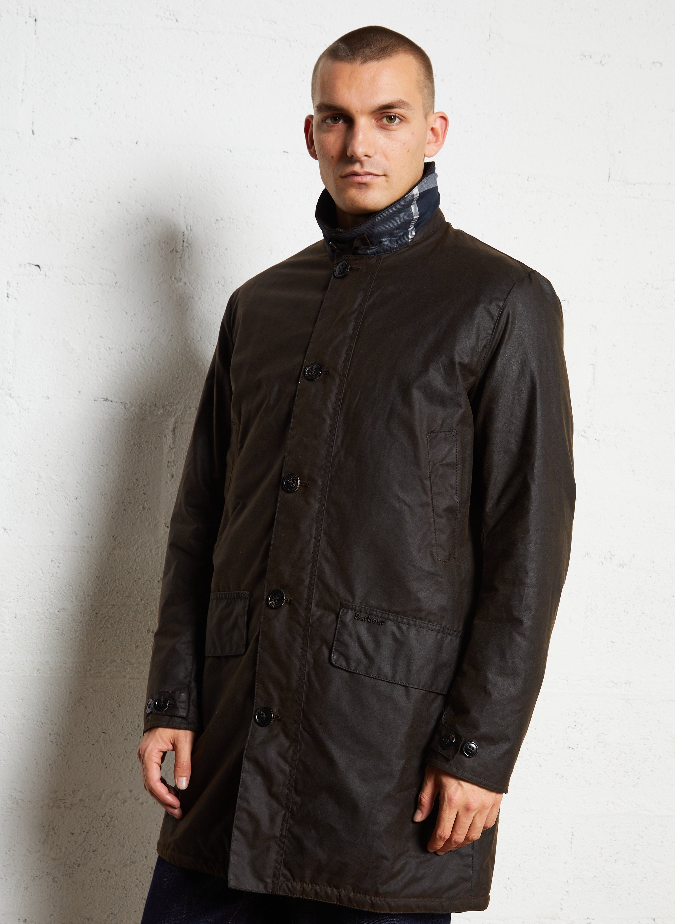 Jas van katoen met klassieke kraag BARBOUR Bruin