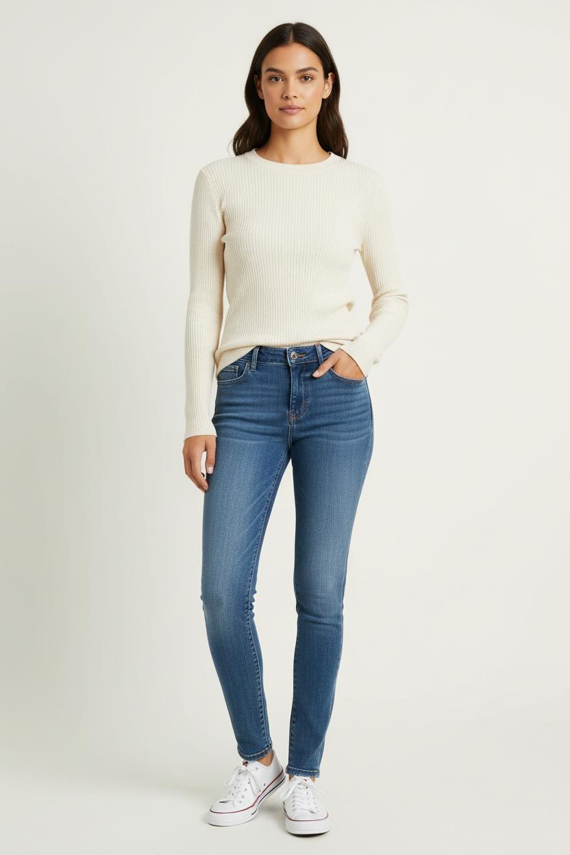 Cropped slim jeans with studs LEVI'S - Seconde main Blue
