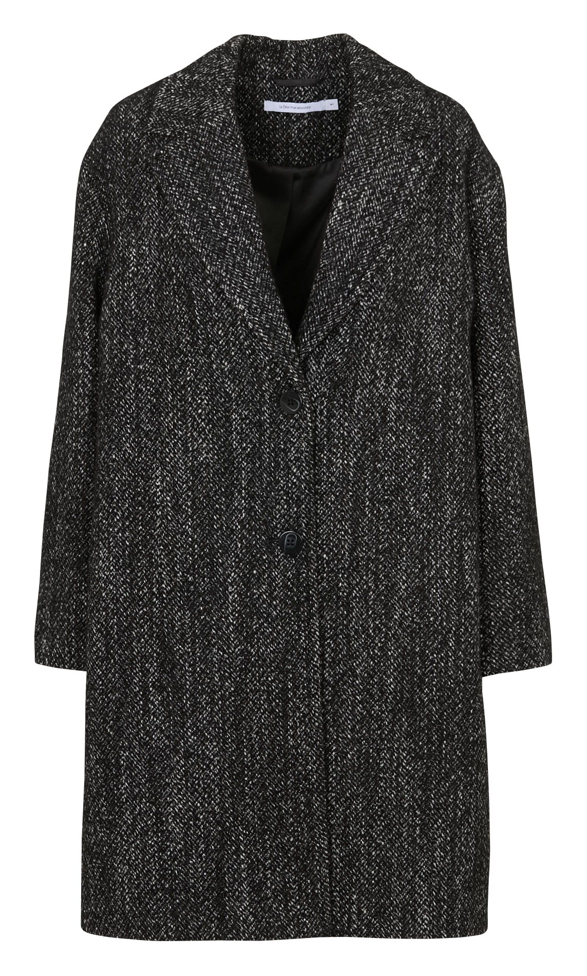 Manteau col tailleur en laine mélangée LA FEE MARABOUTEE Noir