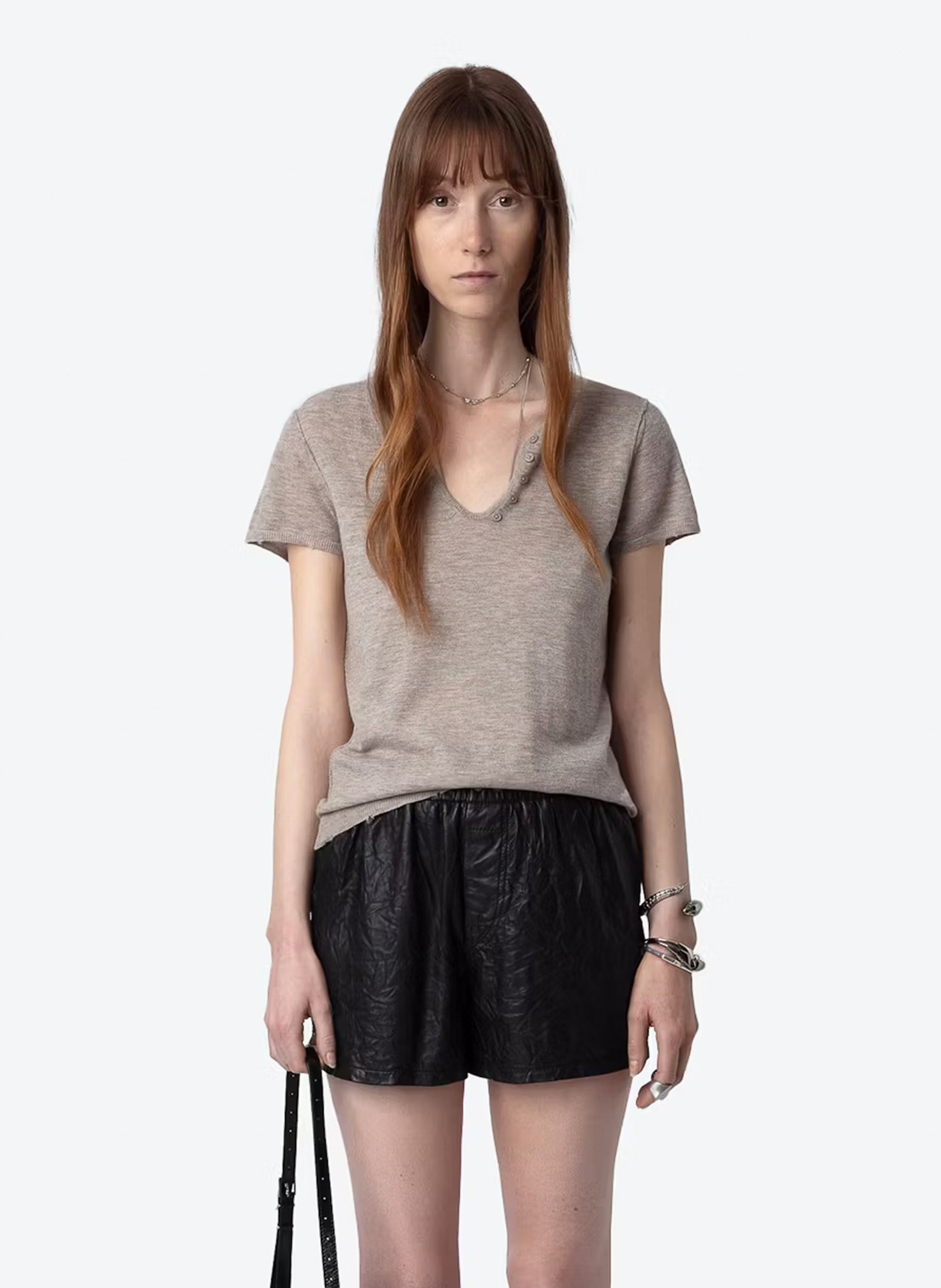 Top col tunisien droit en cachemire ZADIG&VOLTAIRE