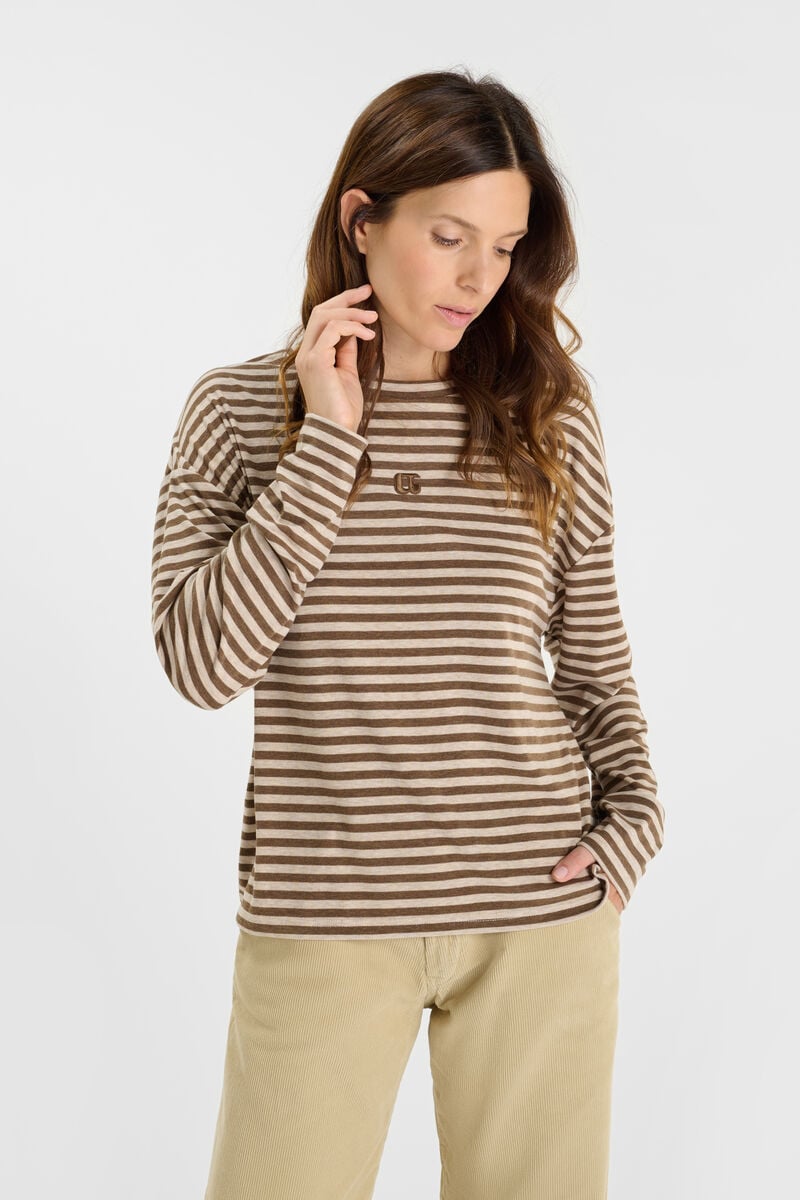 Tommy Badge T-shirt LE TEMPS DES CERISES Brown