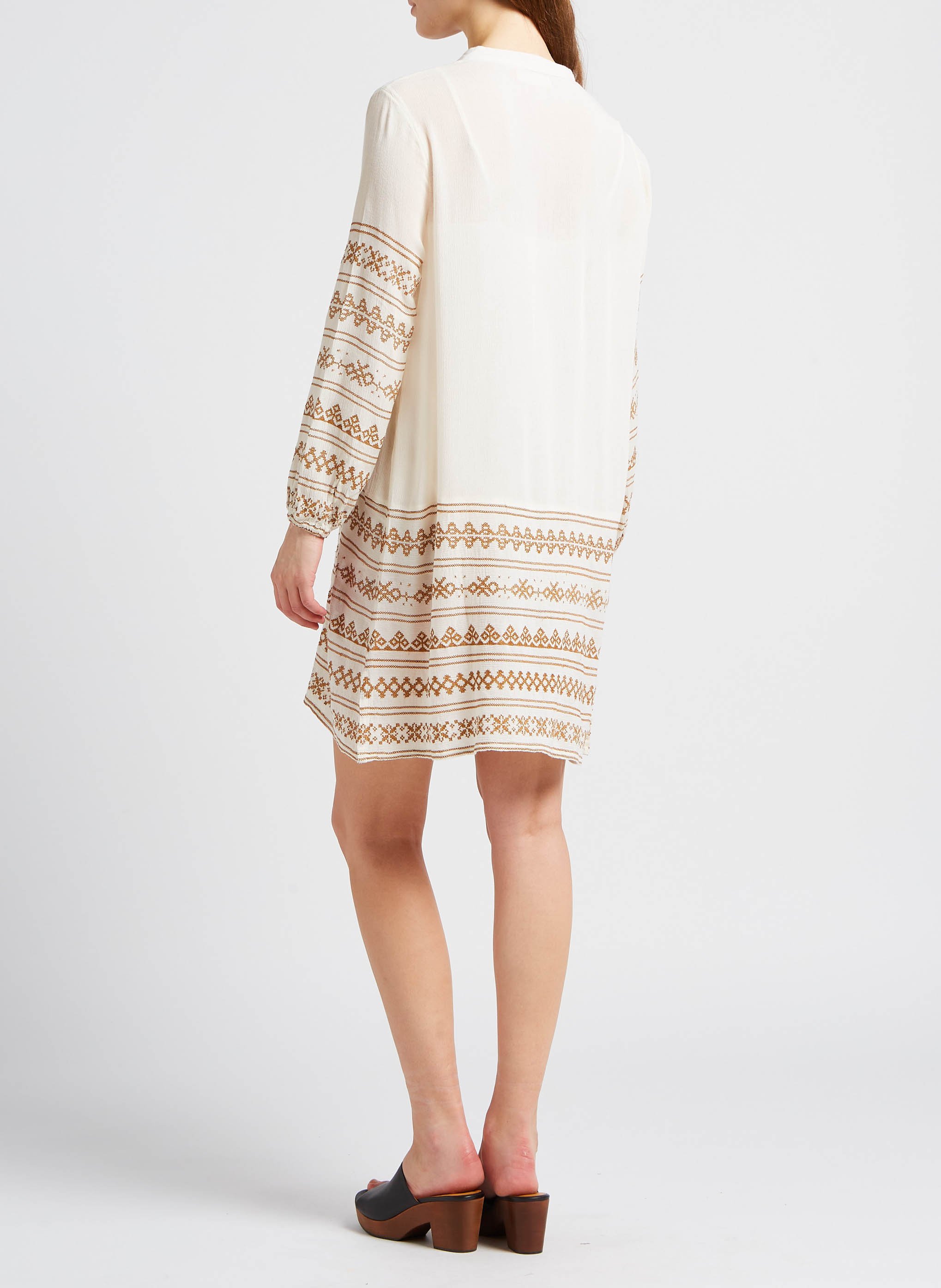 Short dress with mandarin collar MAISON HOTEL White