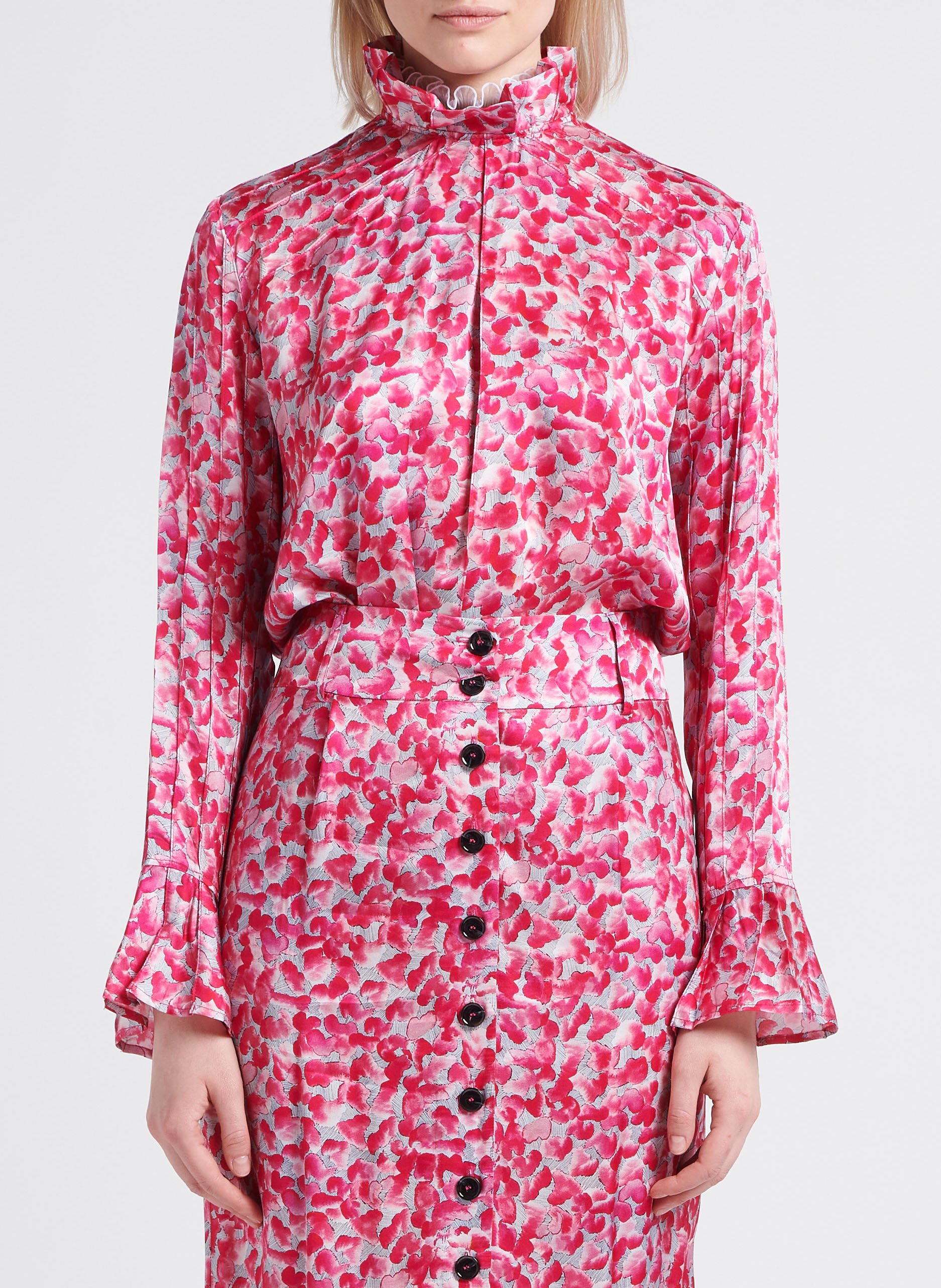 Printed high-neck blouse HEIMSTONE Pink