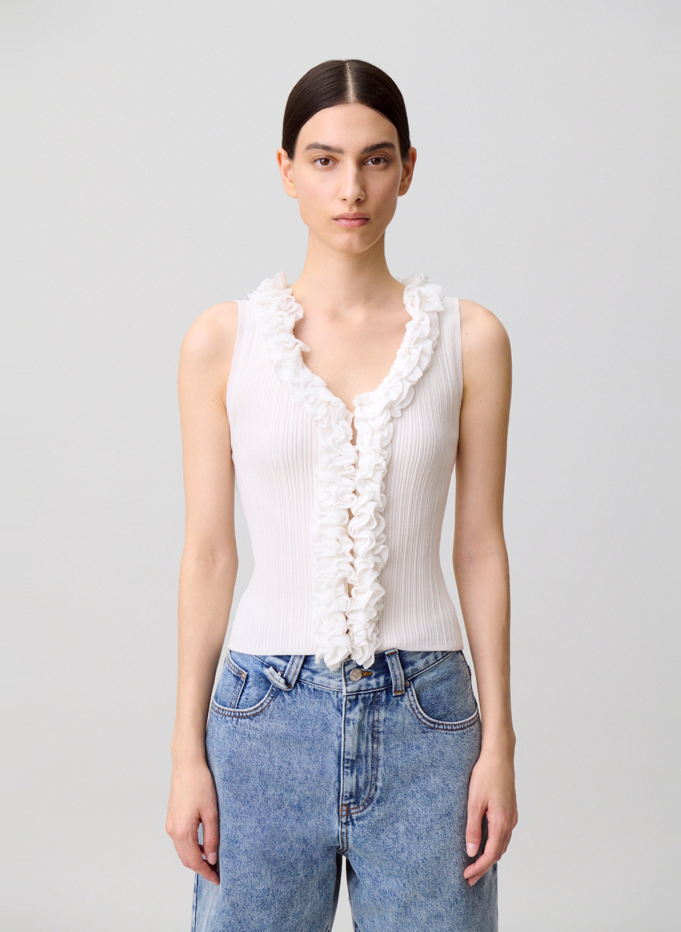 Top met ruches CLAUDIE PIERLOT Wit