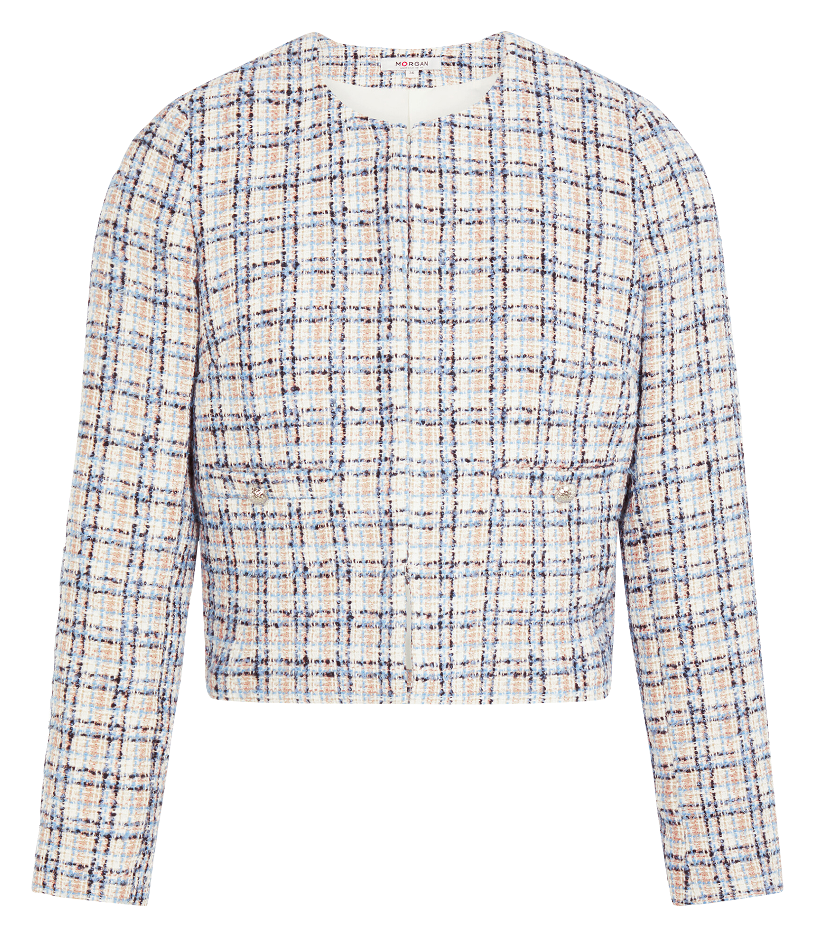 Veste courte droite en tweed MORGAN Multicolore