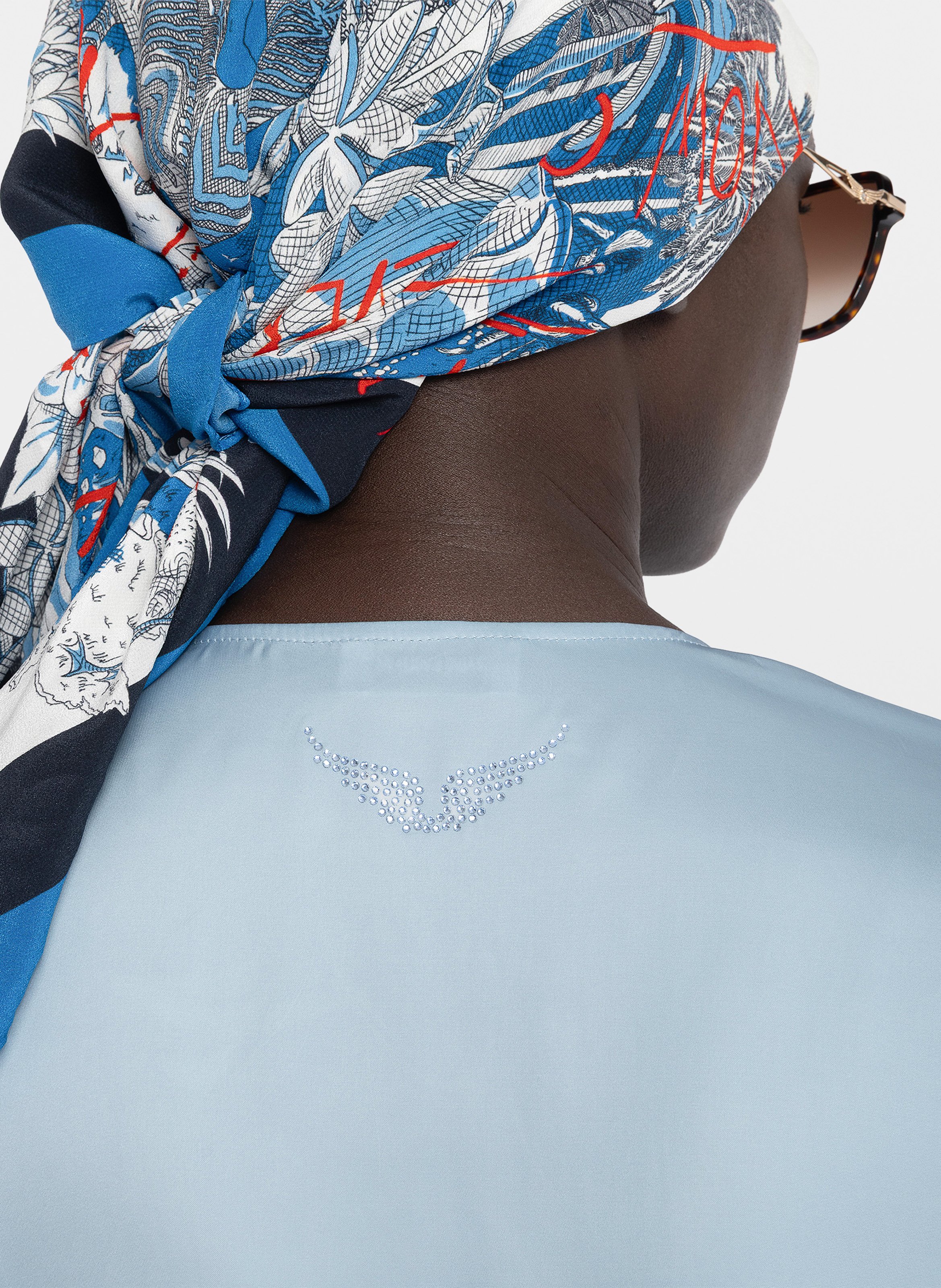 Robe midi portefeuille satinée ZADIG&VOLTAIRE Bleu