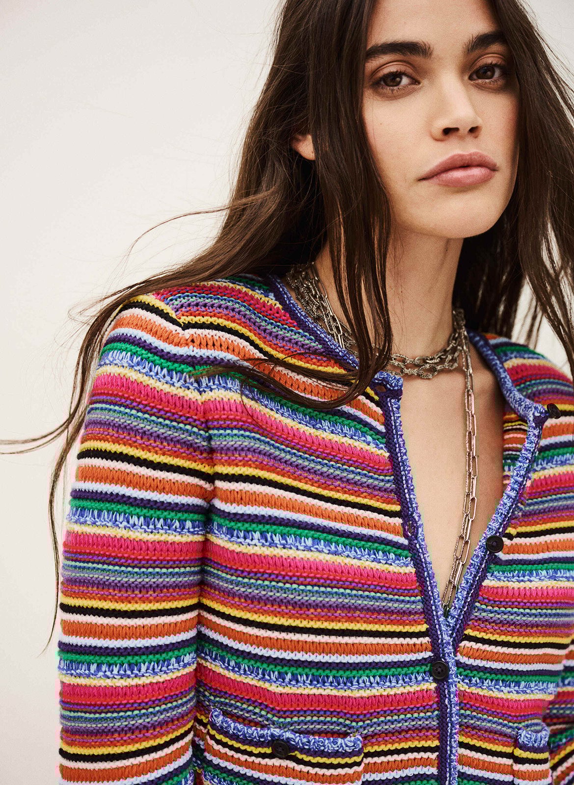 Round-neck cotton cardigan BA&SH Multicolored