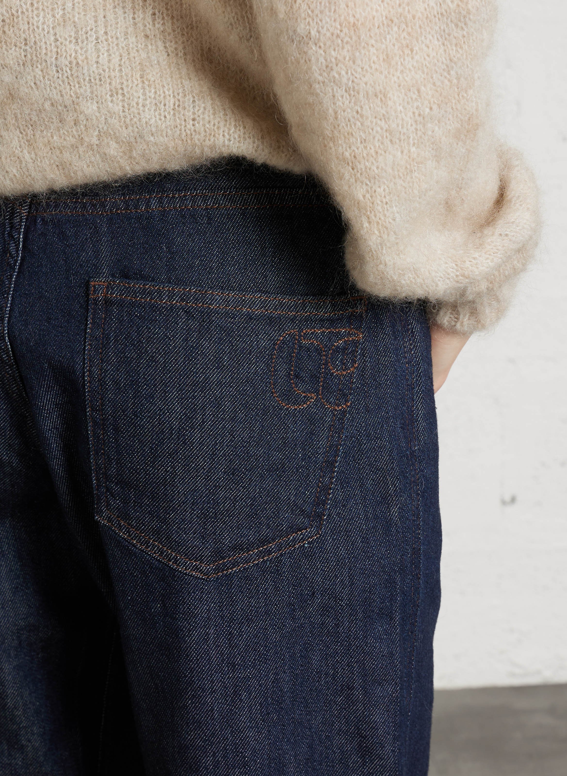 Cotton straight jeans LE TEMPS DES CERISES Blue