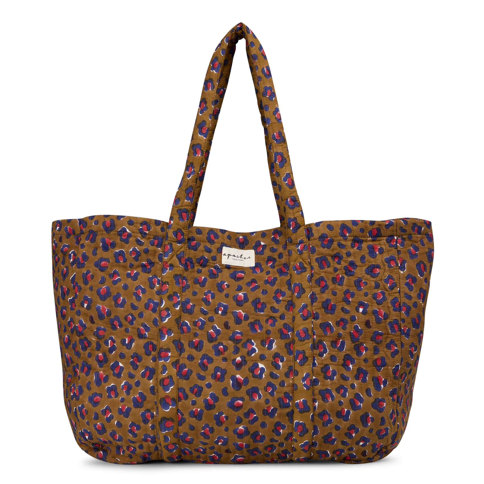 Sac cabas imprimé en coton matelassé APACHES COLLECTIONS Rouge