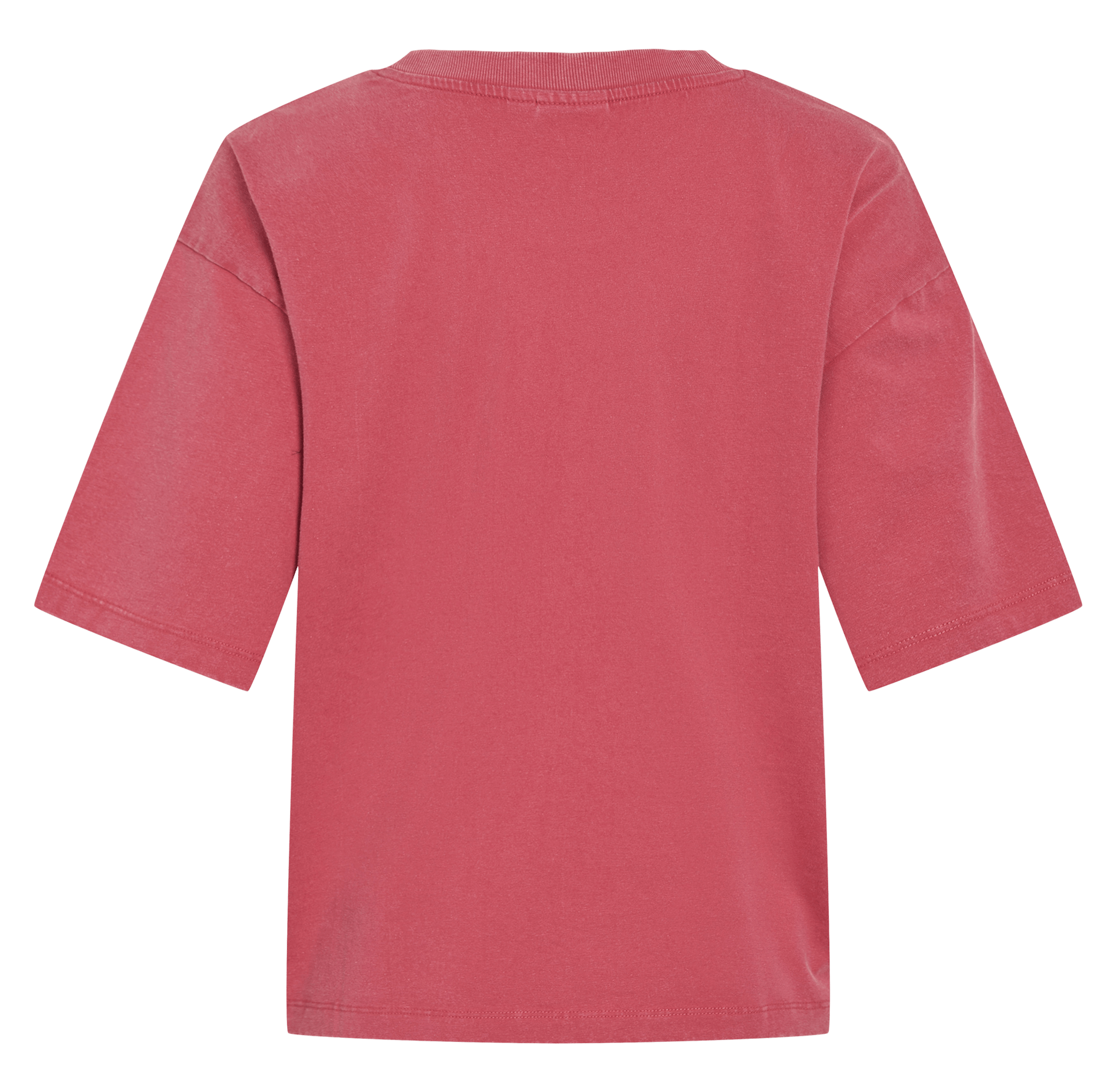 Gerader Rundhalsausschnitt-T-Shirt aus Bio-Baumwolle mit Druck VILA Rot
