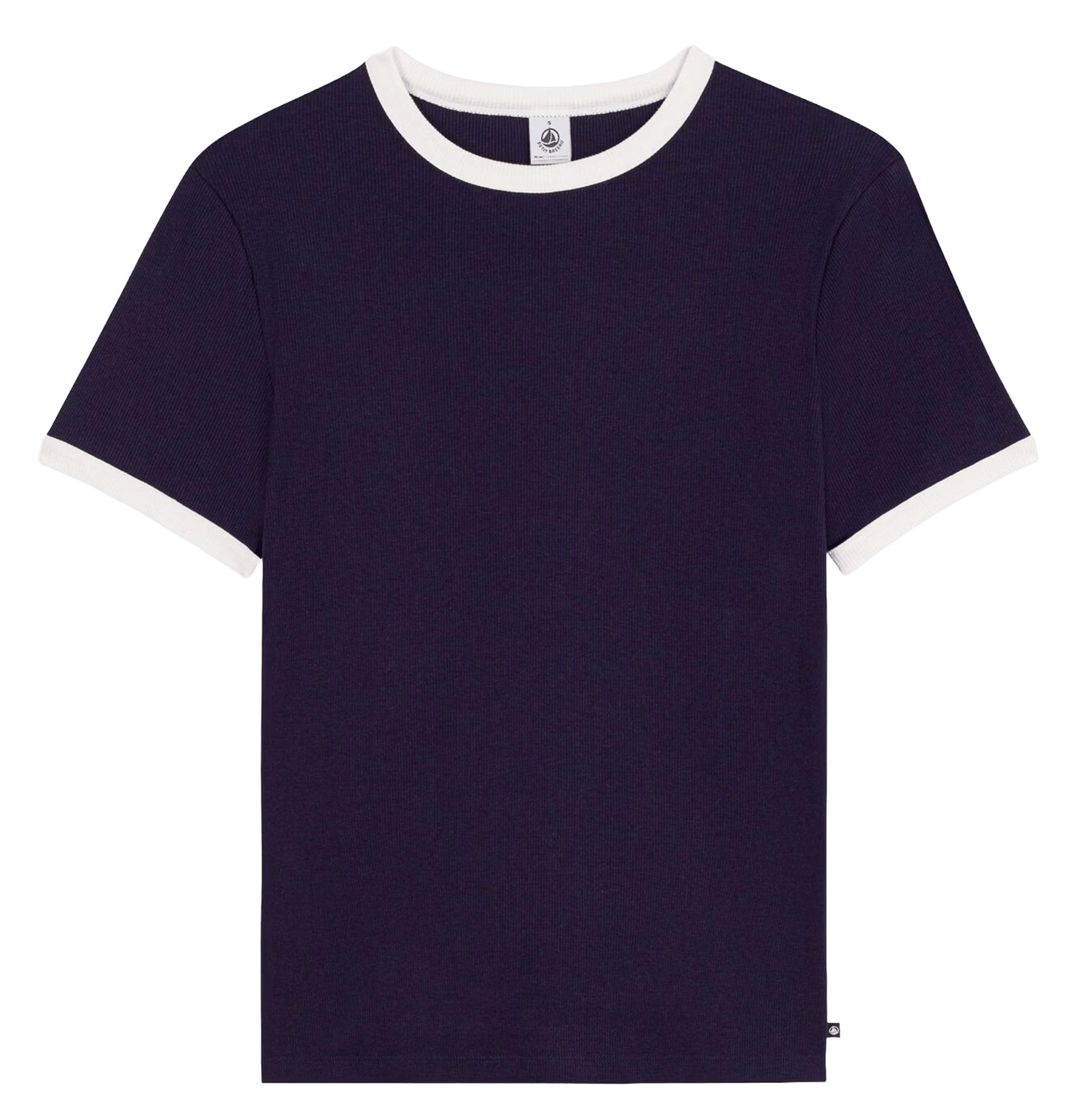 Rundhalsausschnitt T-Shirt aus Baumwollstrick PETIT BATEAU Blau