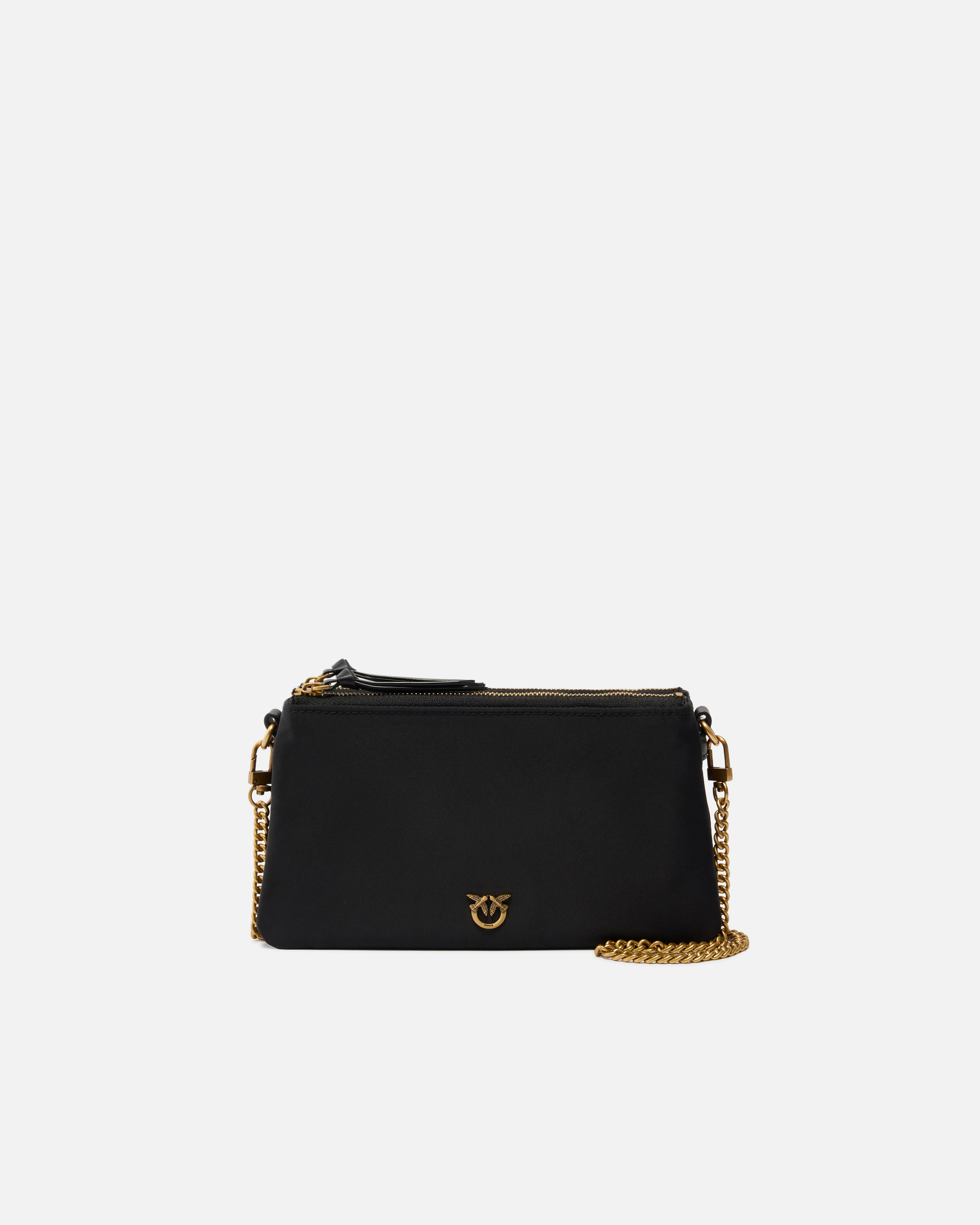 Petit sac à bandoulière double bag mini en nylon PINKO Noir