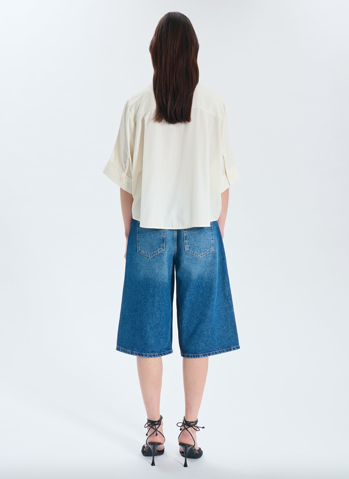 Oversize-Bluse mit klassischem Kragen ZAPA Weiss