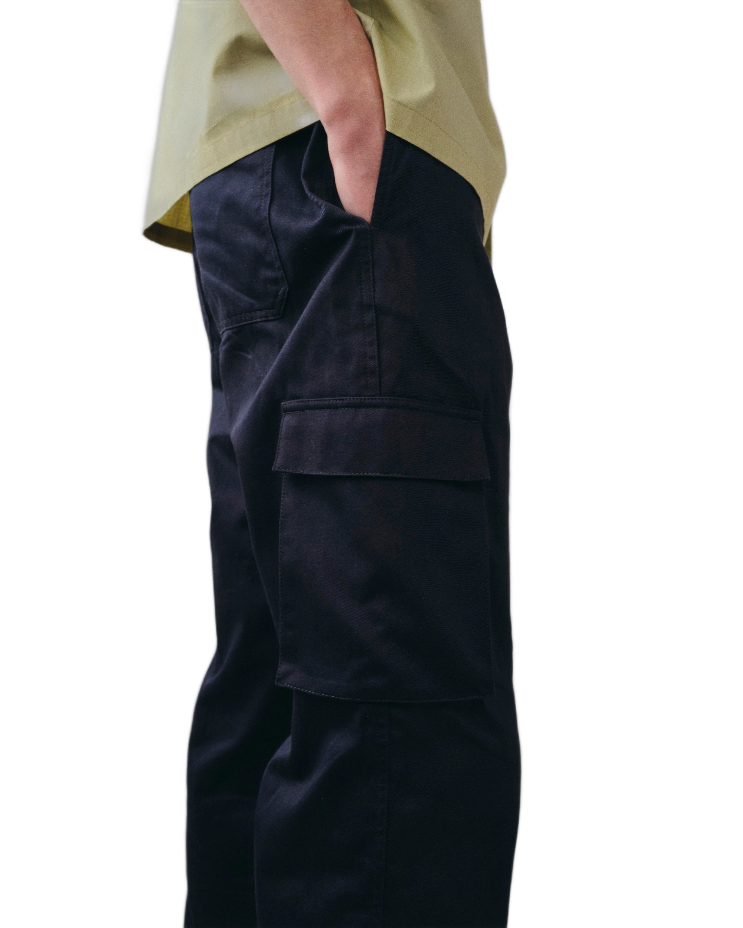 Wide military cargo navy pants Noyoco Blue