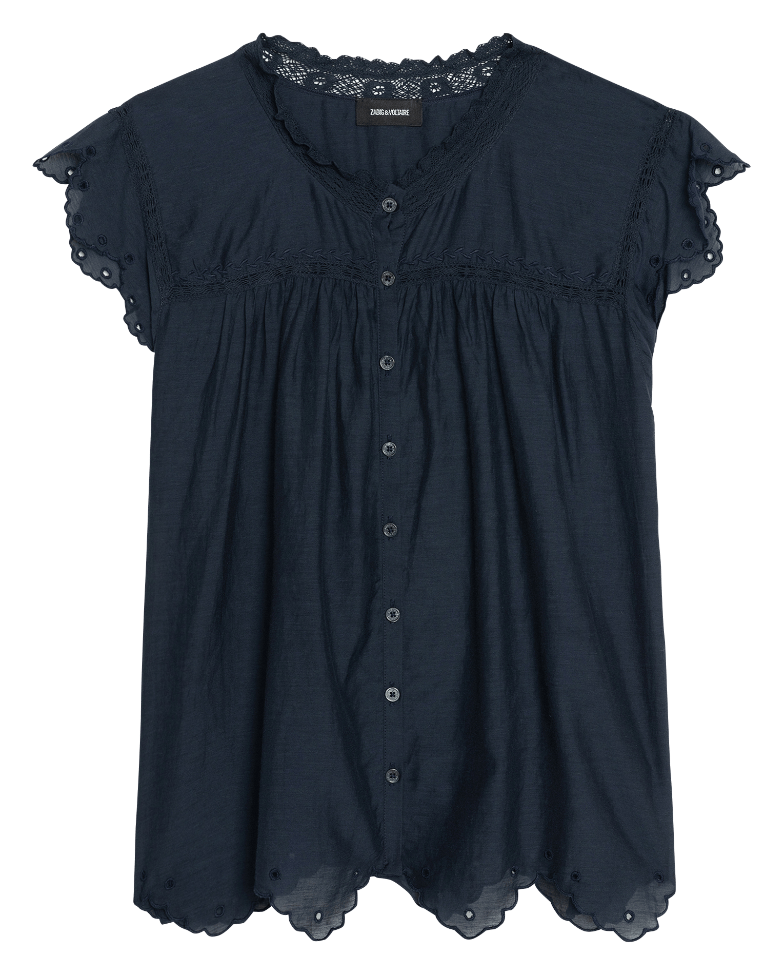 Katoenen blouse met ronde hals ZADIG&VOLTAIRE Blauw