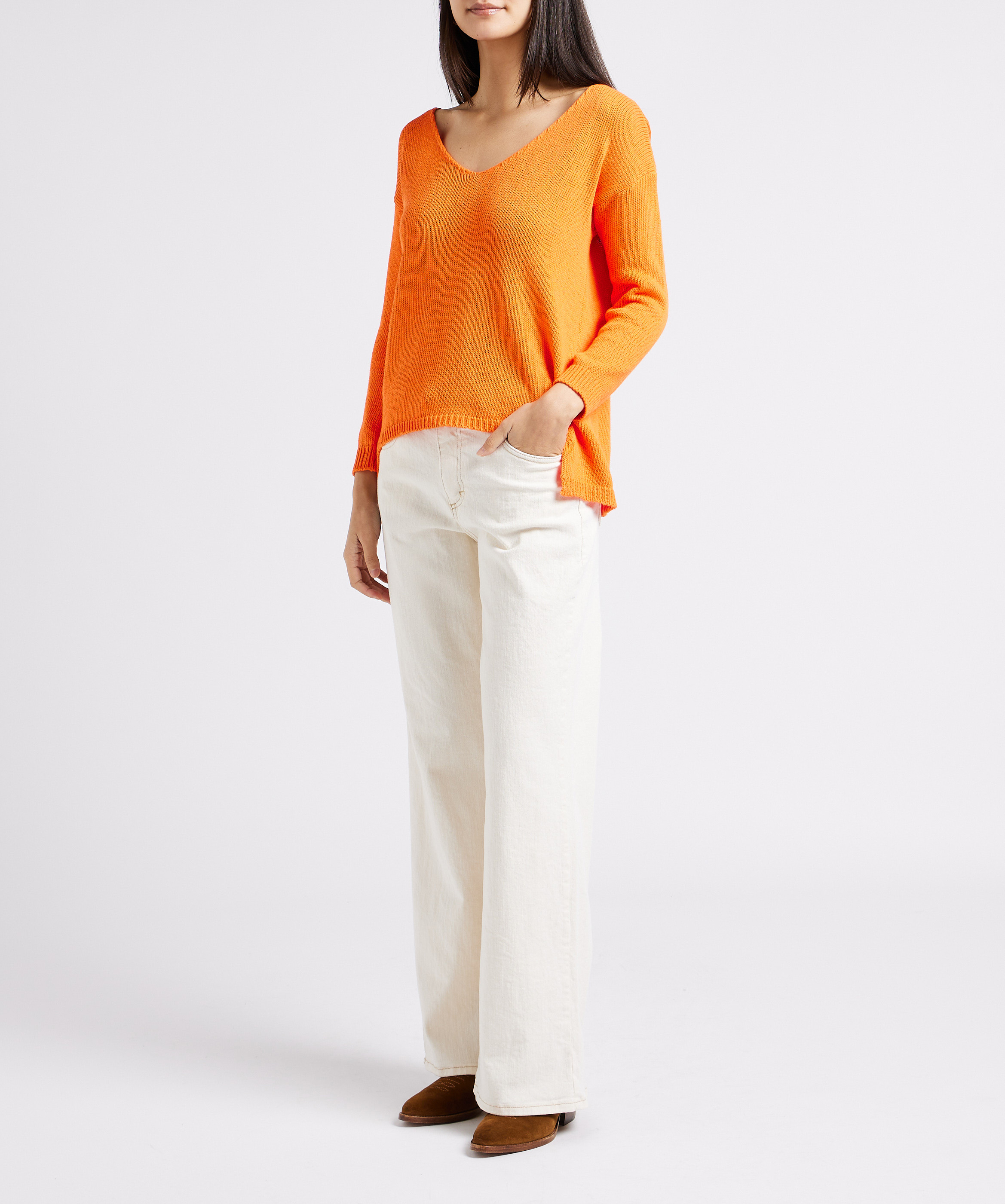 Straight Cut Jeans aus Baumwoll-Mix PLEASE Beige