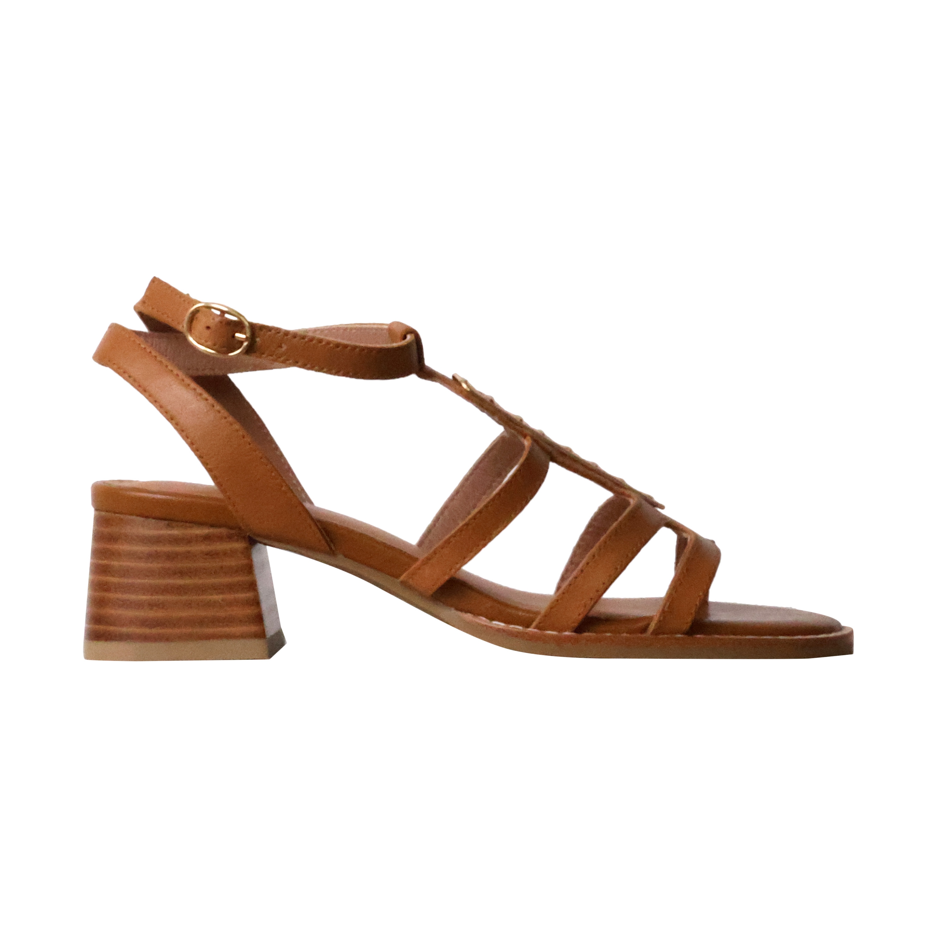 Catalina leather heel sandals EMILIE KARSTON Brown