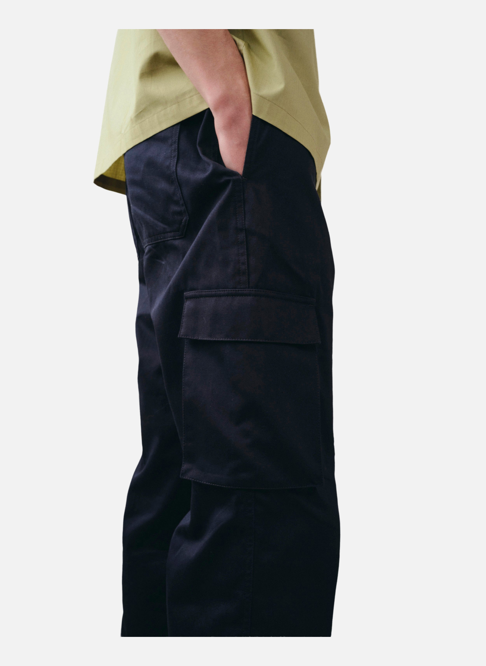 Wide military cargo navy pants Noyoco Blue