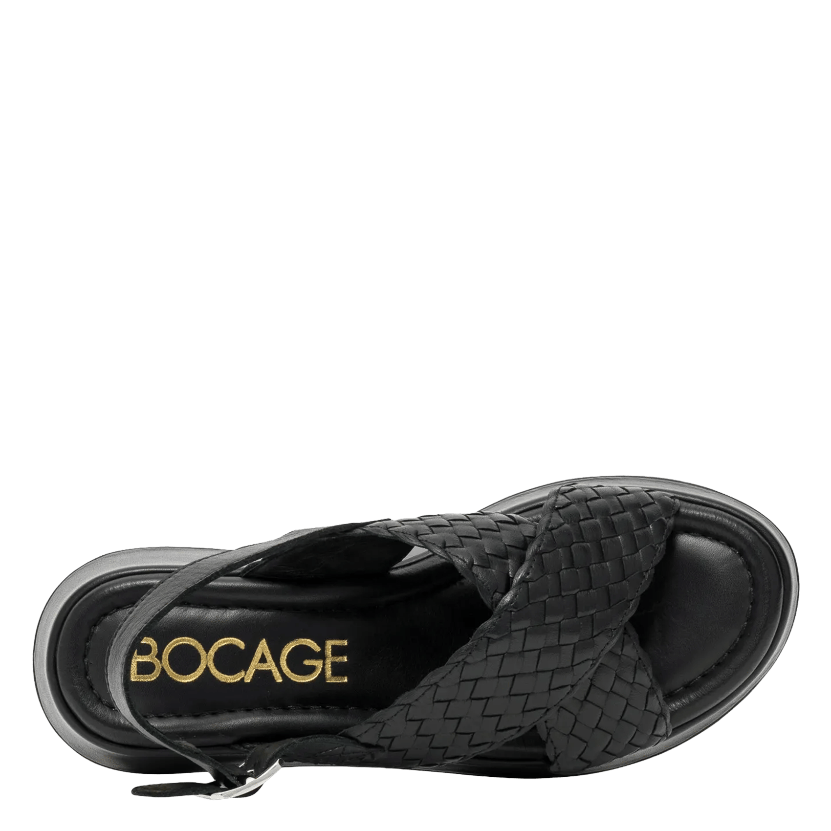 Ledersandalen mit Keilabsatz BOCAGE Schwarz