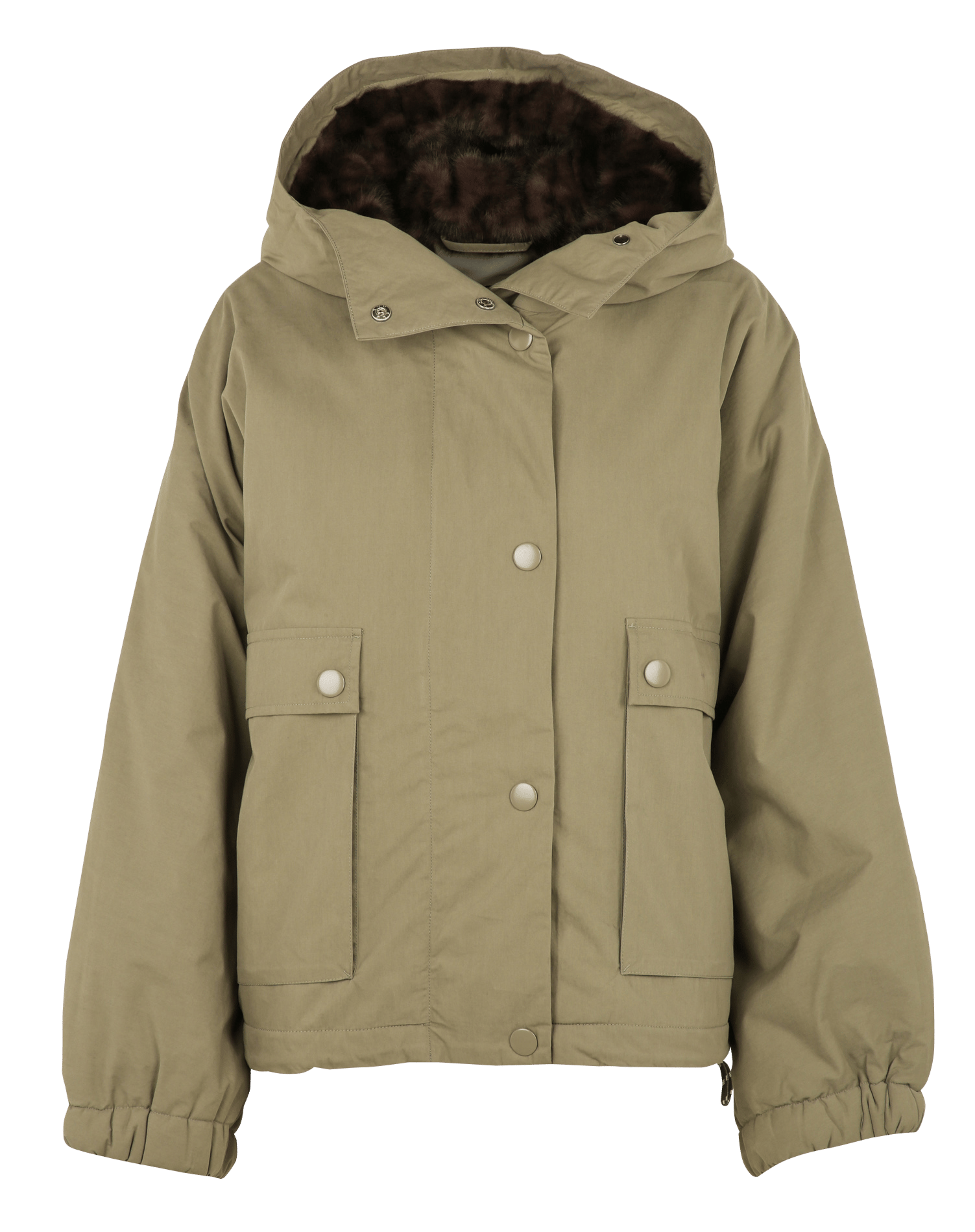 Veste col rond en coton mélangé BELLEROSE Kaki
